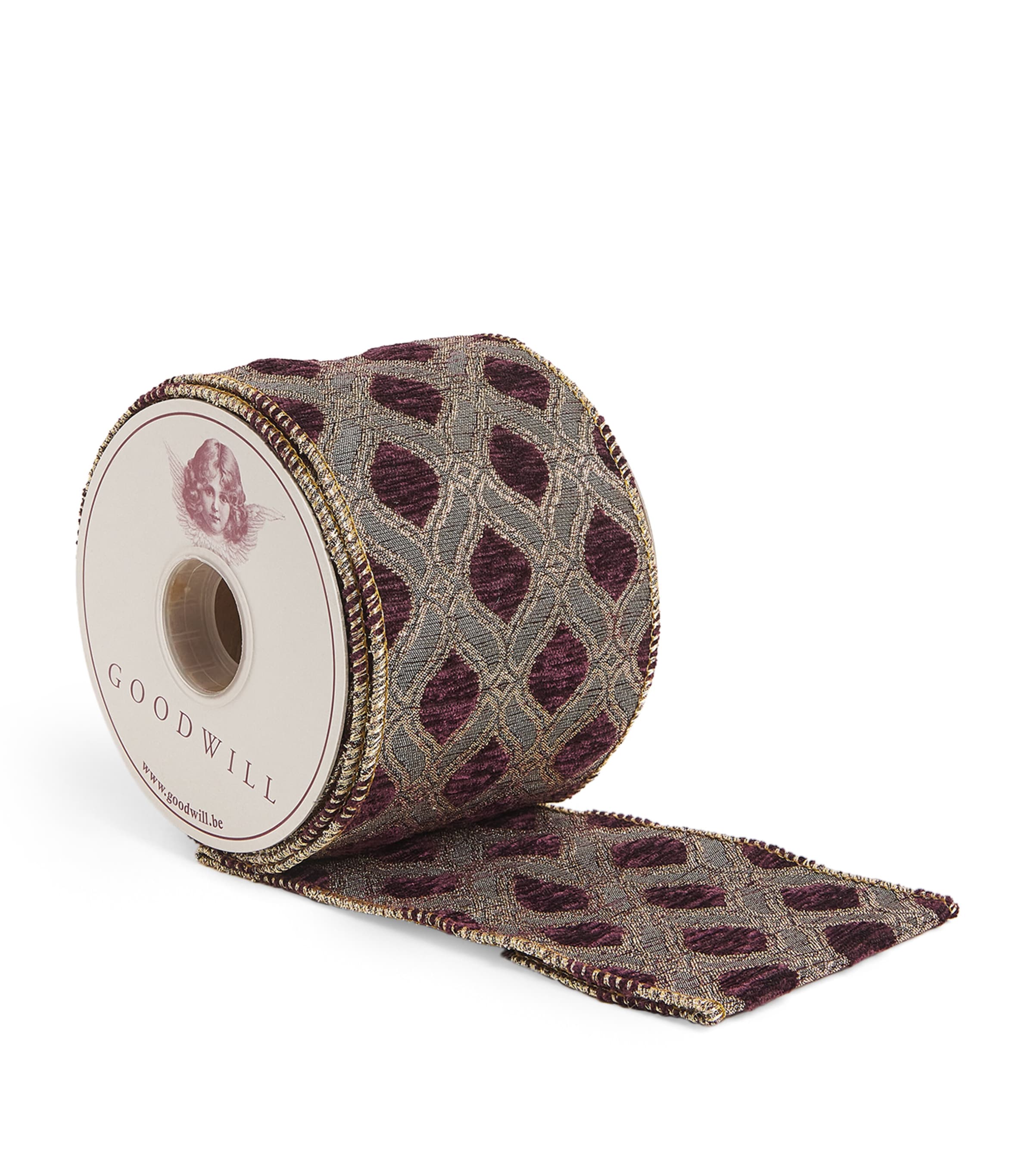 Harrods Jacquard Metallic Ribbon In Purple