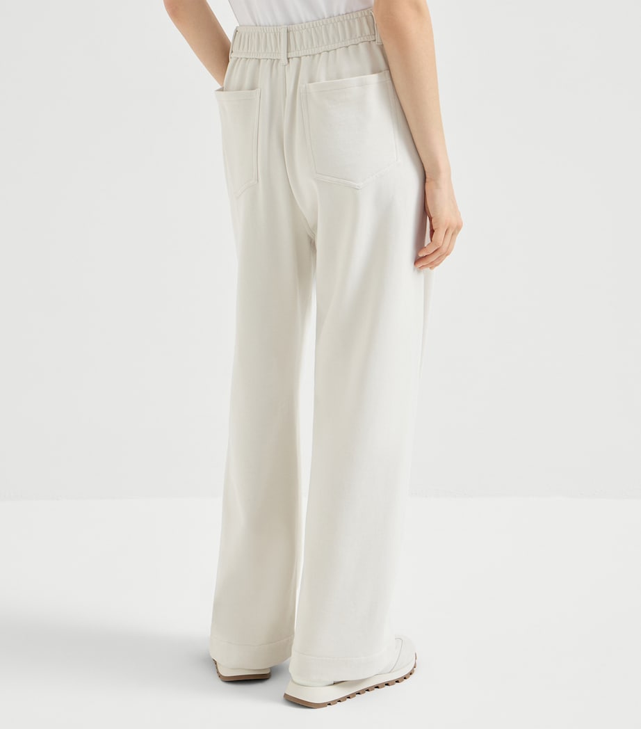 Brunello Cucinelli Womens French Terry Wide-Leg Sweatpants Image 5