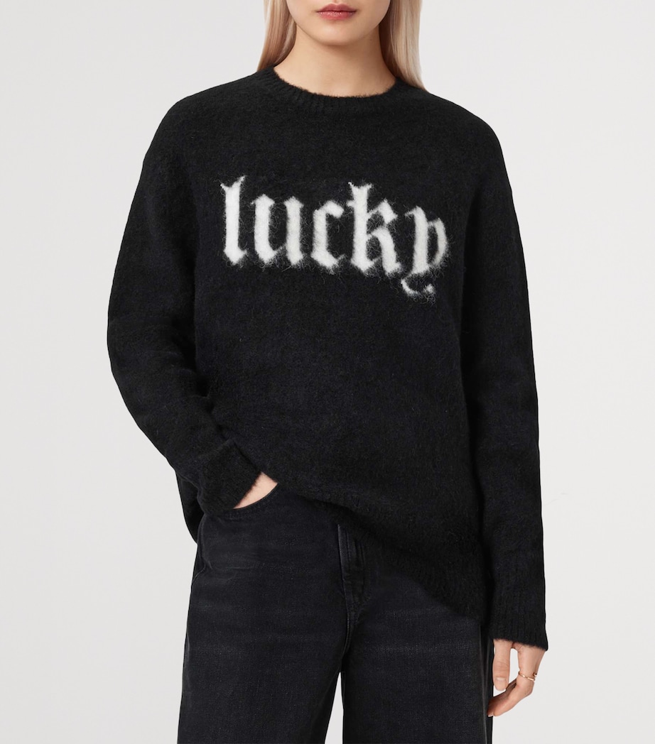 AllSaints Womens Brushed Lucky Sweater Black Image 3