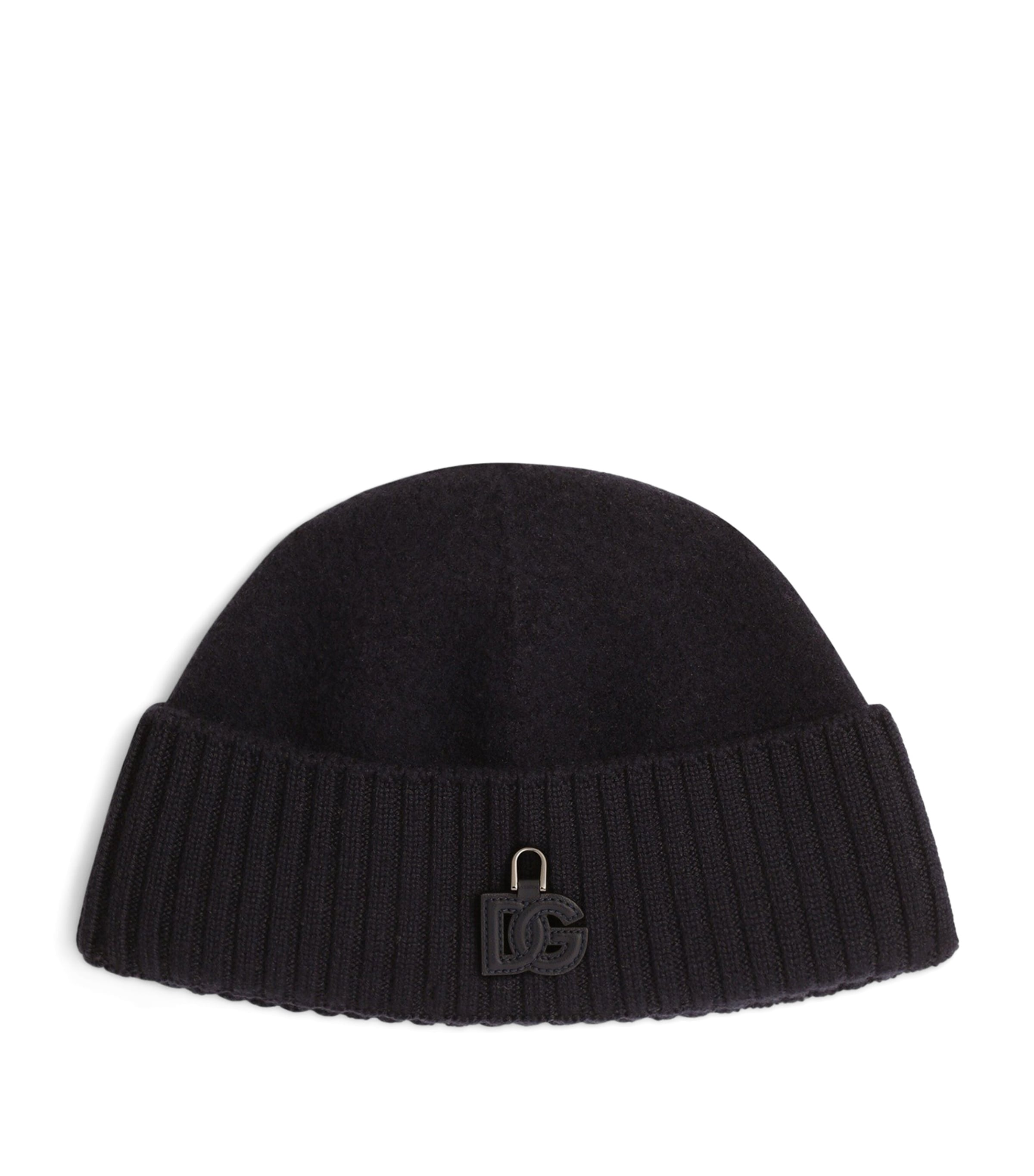 Dolce&Gabbana Virgin Wool Beanie Hat Dark Blue Image 1