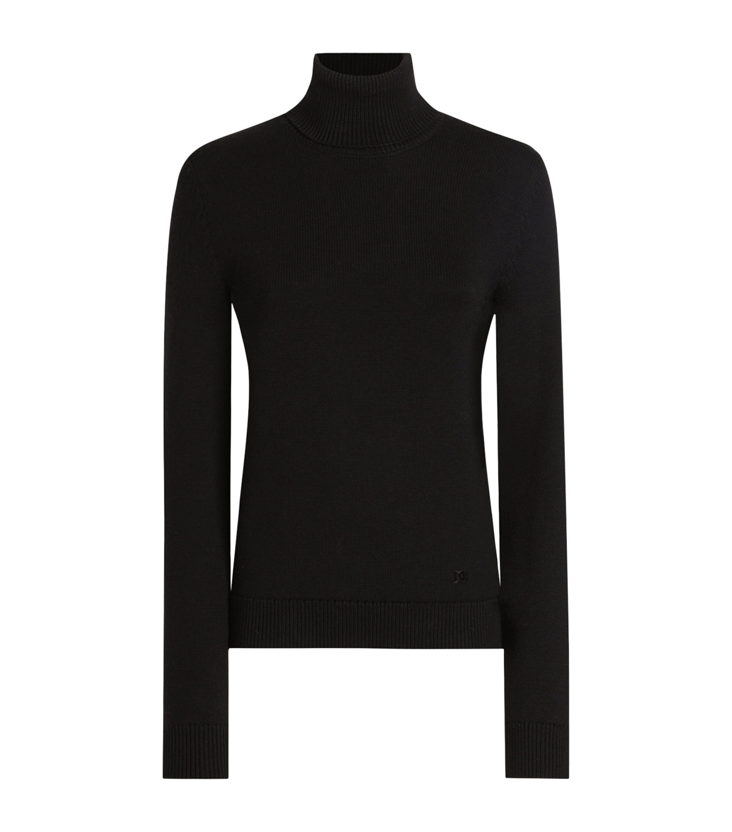 Dolce & Gabbana Virgin Wool Rollneck Sweater In Black
