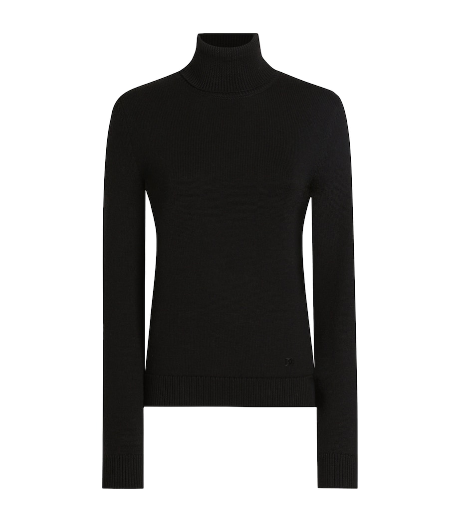 Virgin Wool Rollneck Sweater N0000-BLACK Image 1