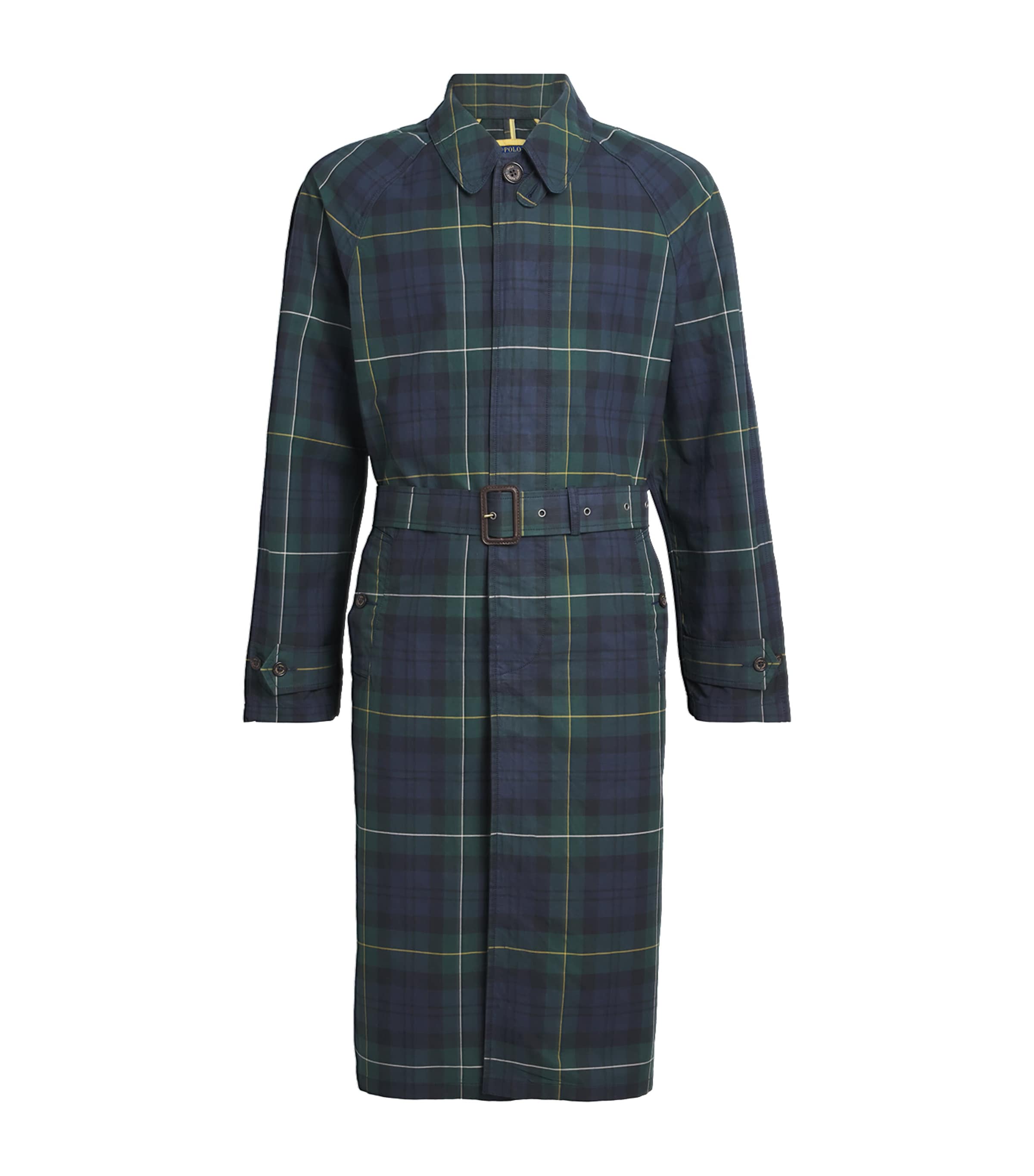 Waxed Cotton Tartan Overcoat BLUE Image 1