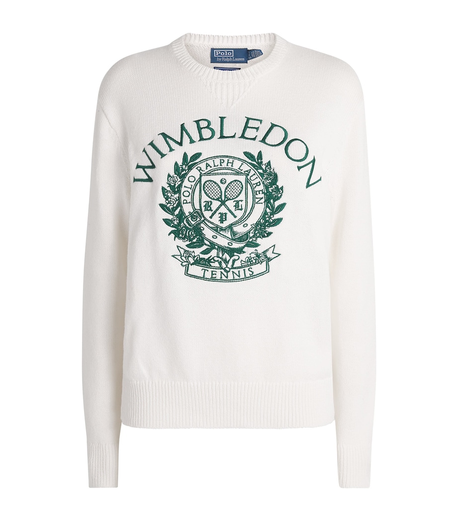 Polo Ralph Lauren Womens x Wimbledon Crew-Neck Sweater Ceramic White Image 1