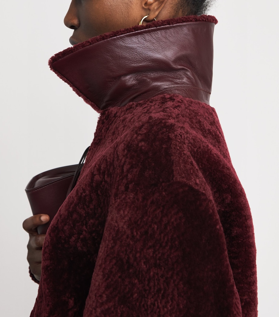 Shearling Alpes Bomber Jacket CHERRY Image 6