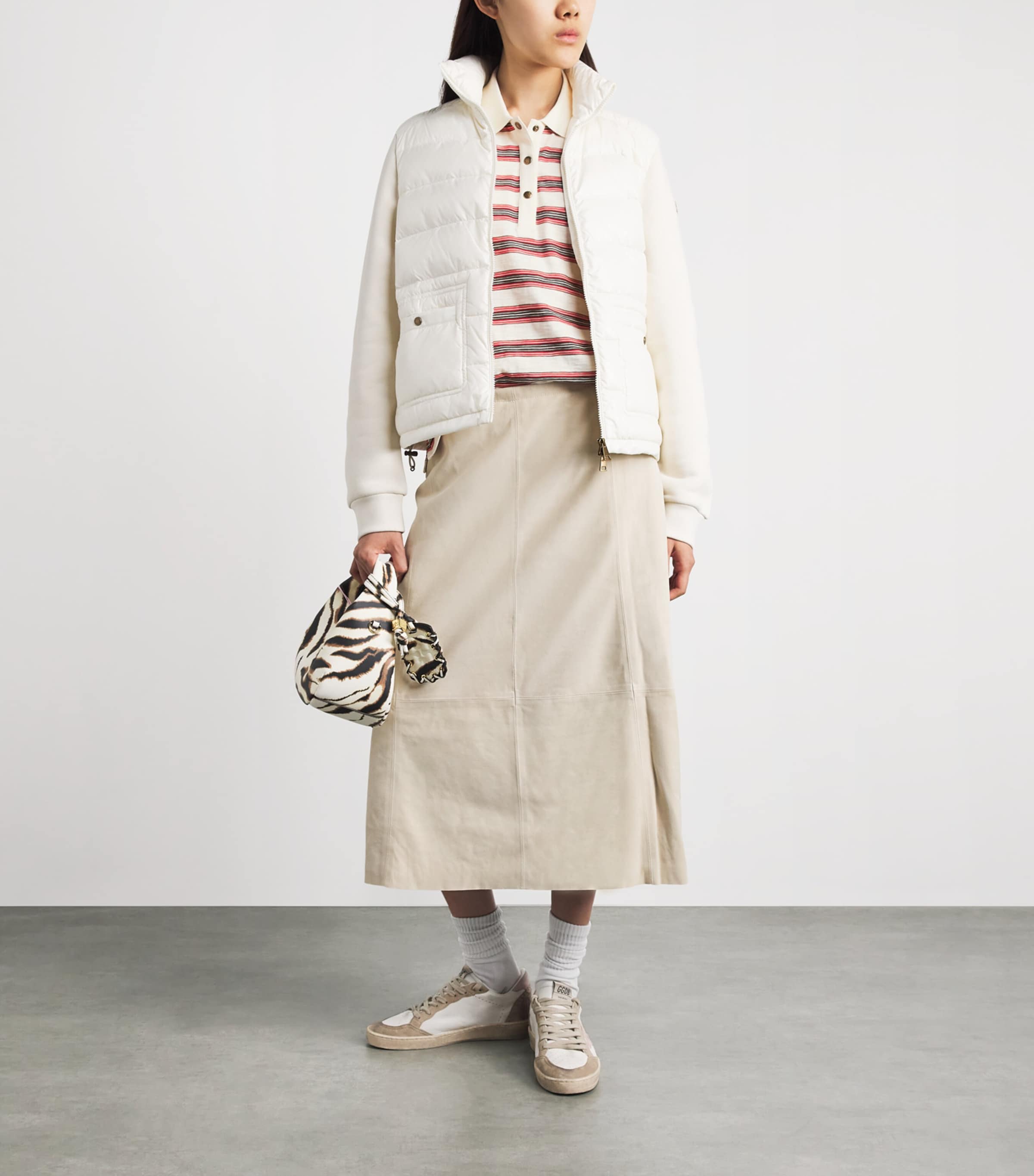 Moncler Womens Cotton Stripe Polo Shirt Image 2