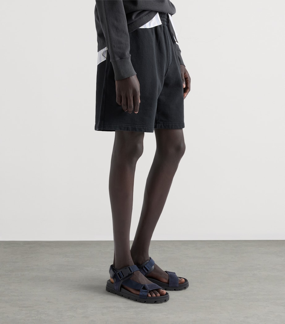 Prada Suede and Woven Tape Sandals Blue Image 2