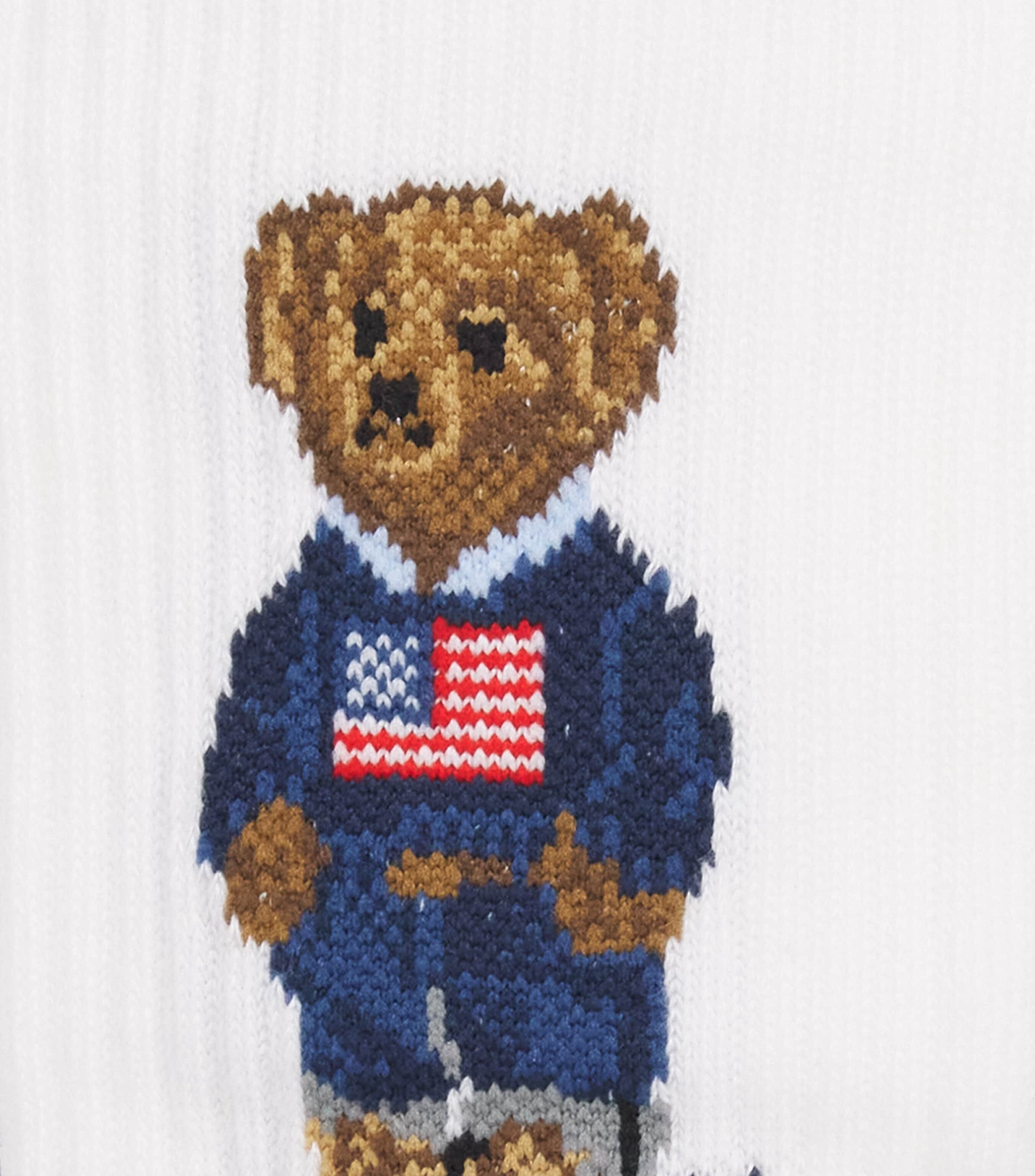 Ralph Lauren Kids Crew Socks (Pack of 3) Whit/nv/rd Image 3
