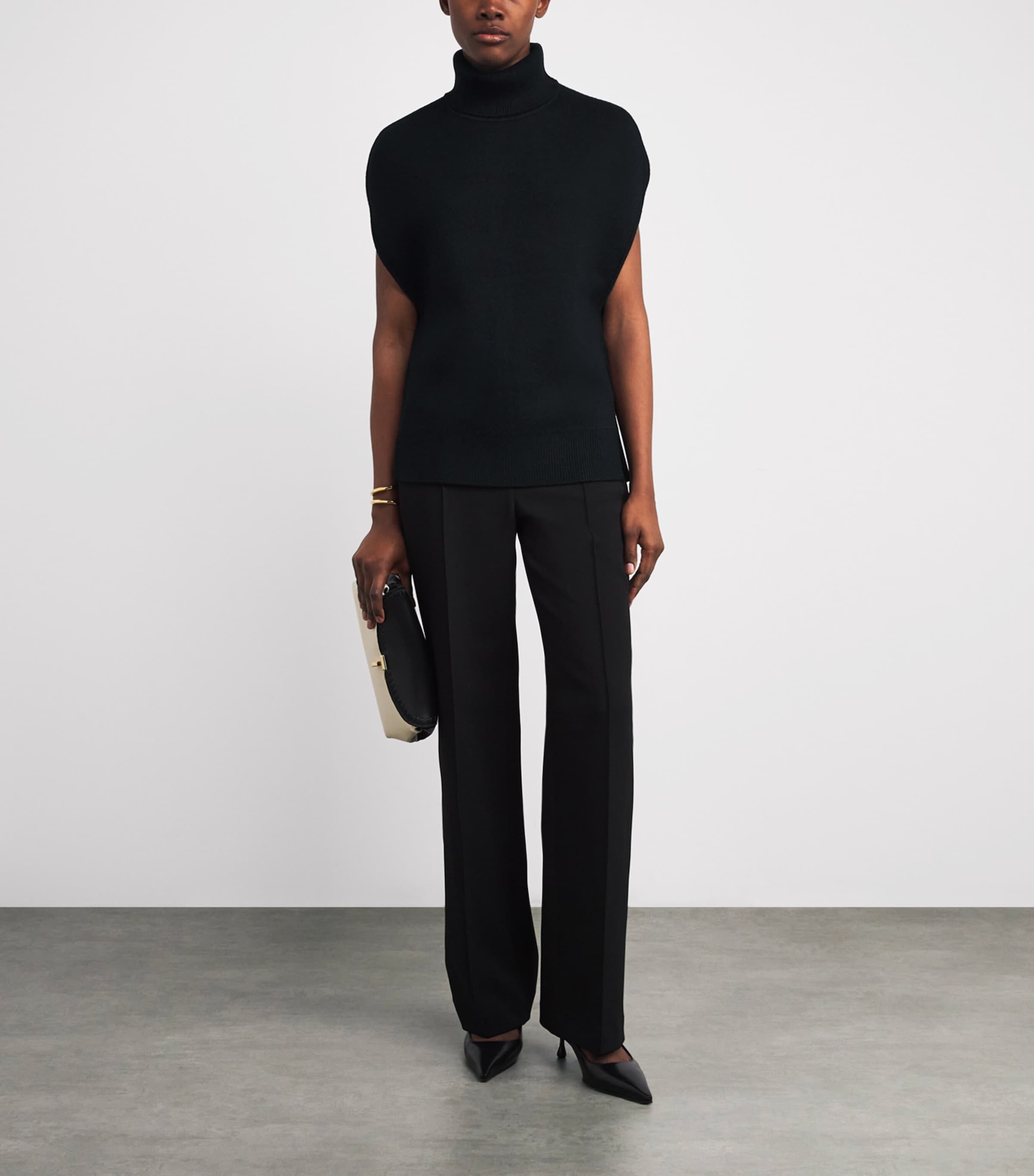 Wool-Blend Rollneck Sweater 001 BLACK Image 2