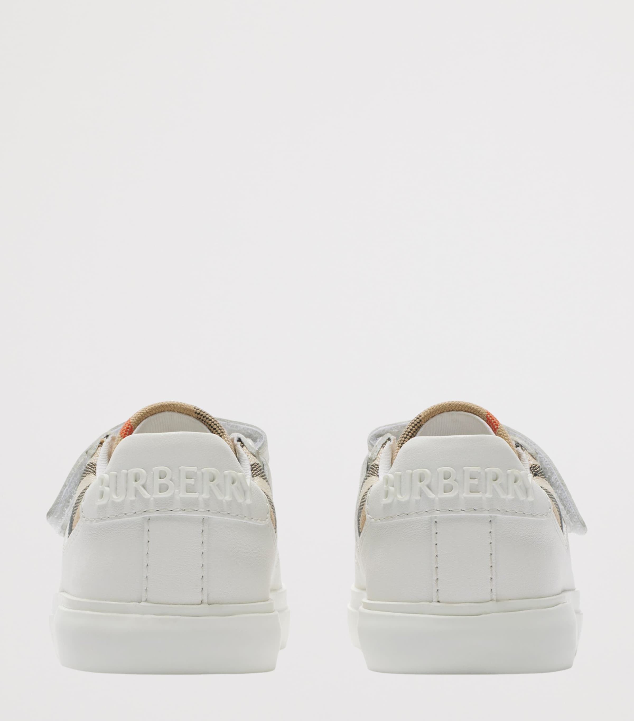Leather Check Velcro Sneakers SAND IP CHECK Image 4