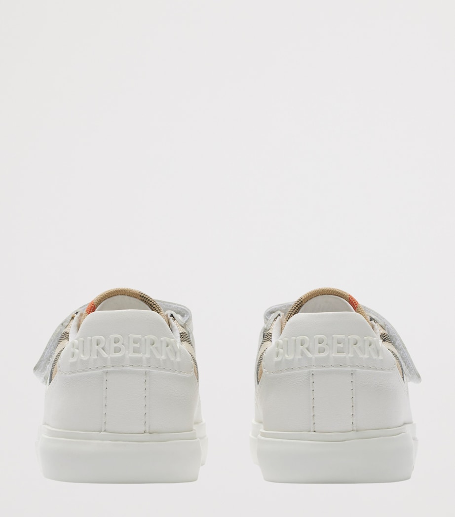 Leather Check Velcro Sneakers SAND IP CHECK Image 4