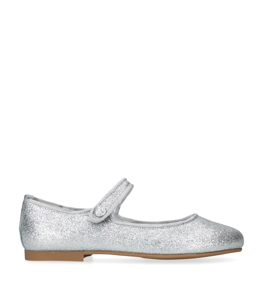 papouelli Glitter Ballet Flats Silver Image 1
