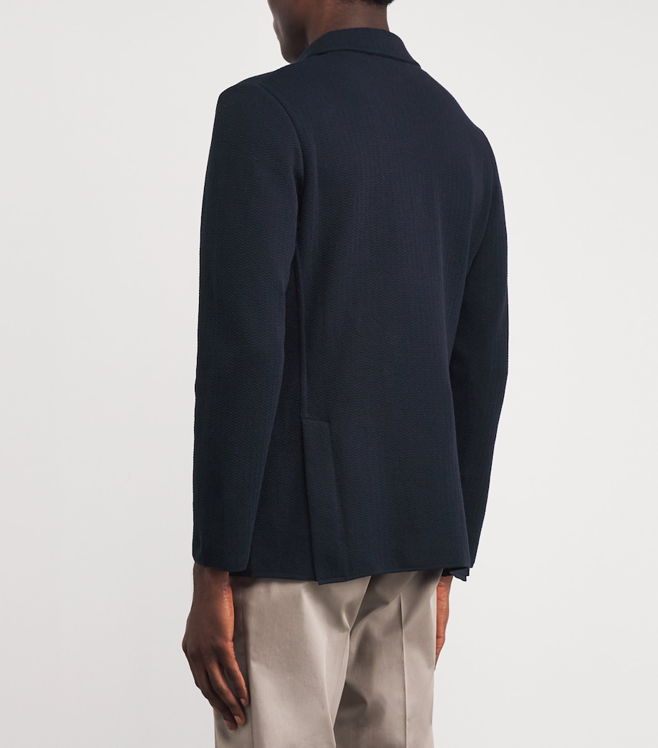 Knitted Double-Breasted Blazer 850 NAVY Image 4