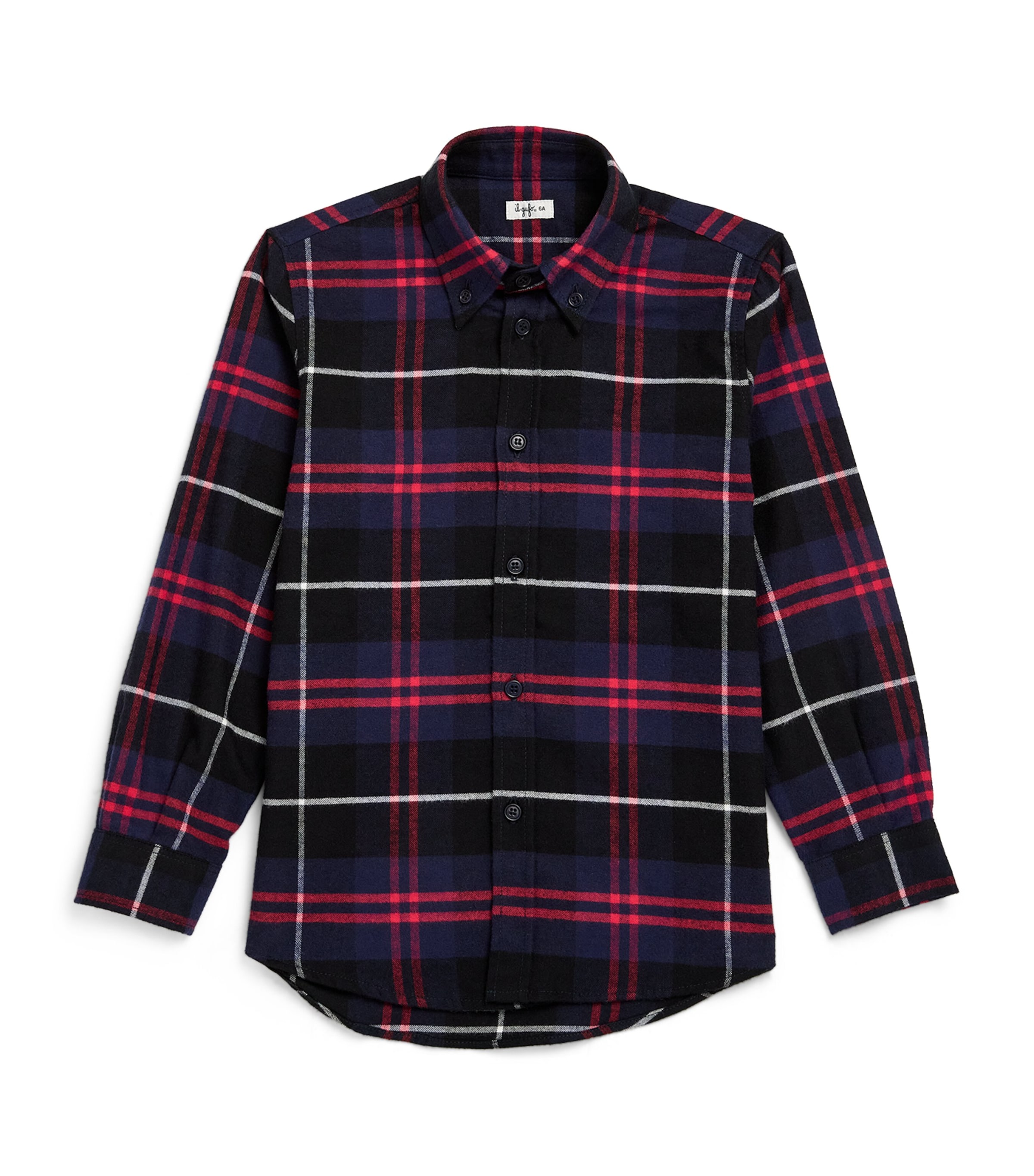 Shop Il Gufo Cotton Check Shirt In Blue