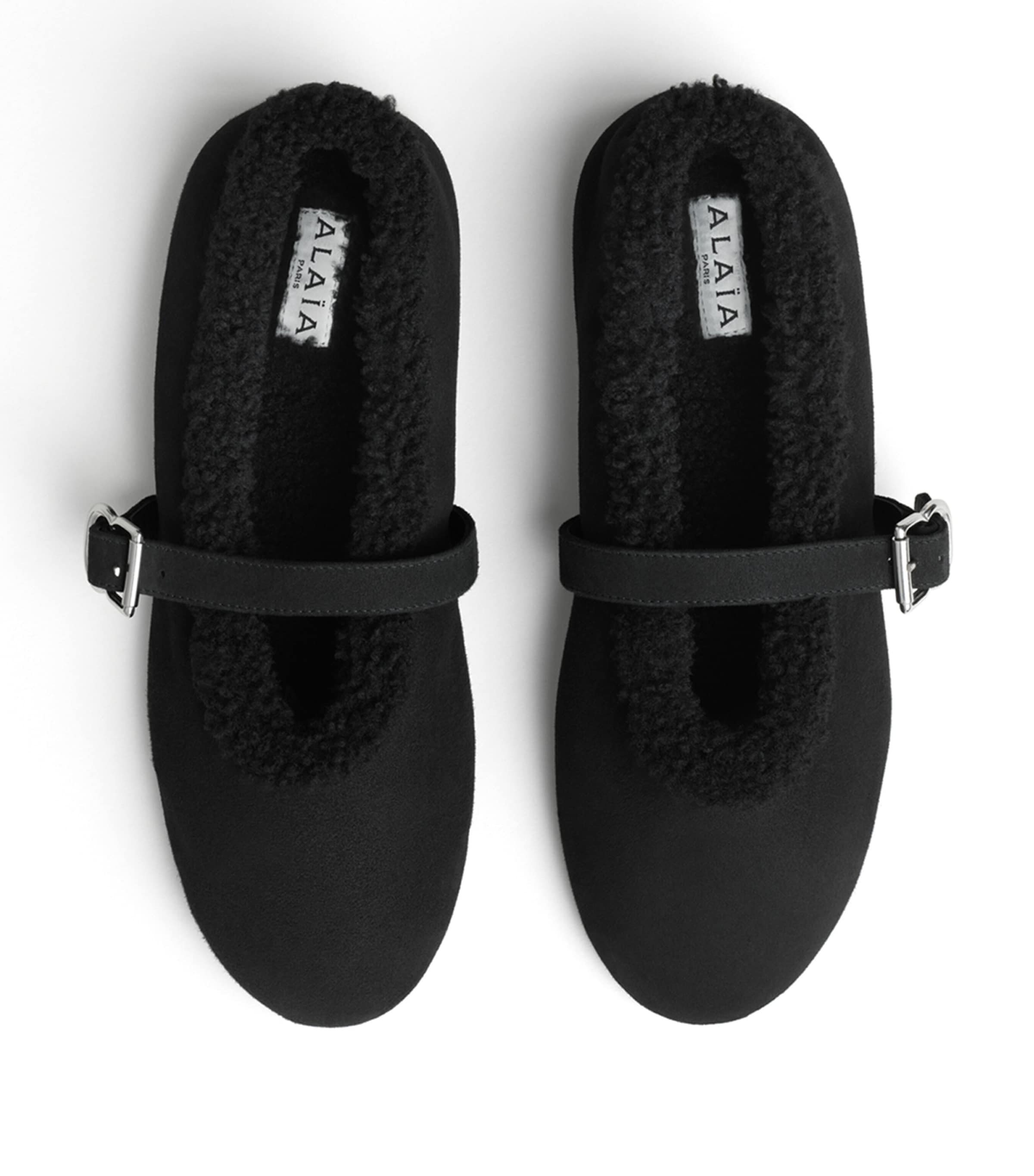 Alaïa Shearling Ballet Flats Black Image 2