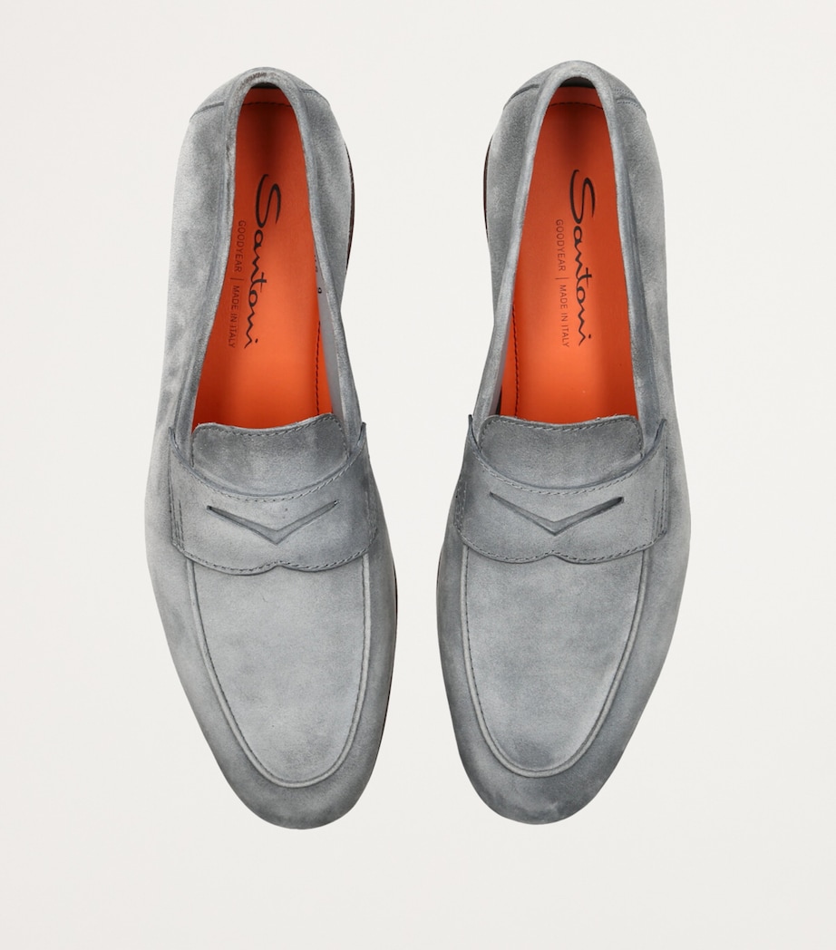 Suede Carlo Penny Loafers PALE BLUE Image 4