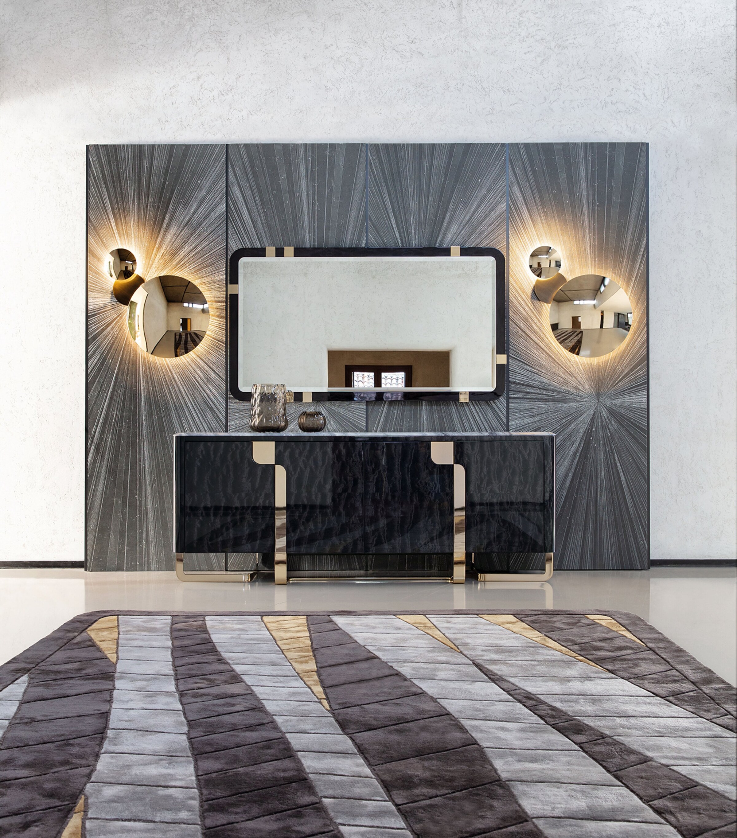 Giorgio Collection Charisma Buffet Grey And Grey Marble Image 3