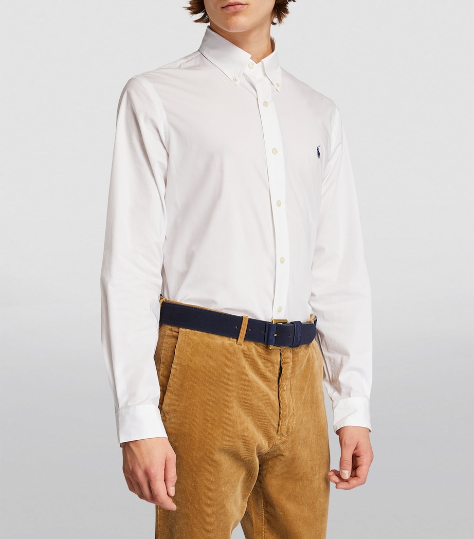 Suede Debossed Polo Pony Belt NAVY Image 6