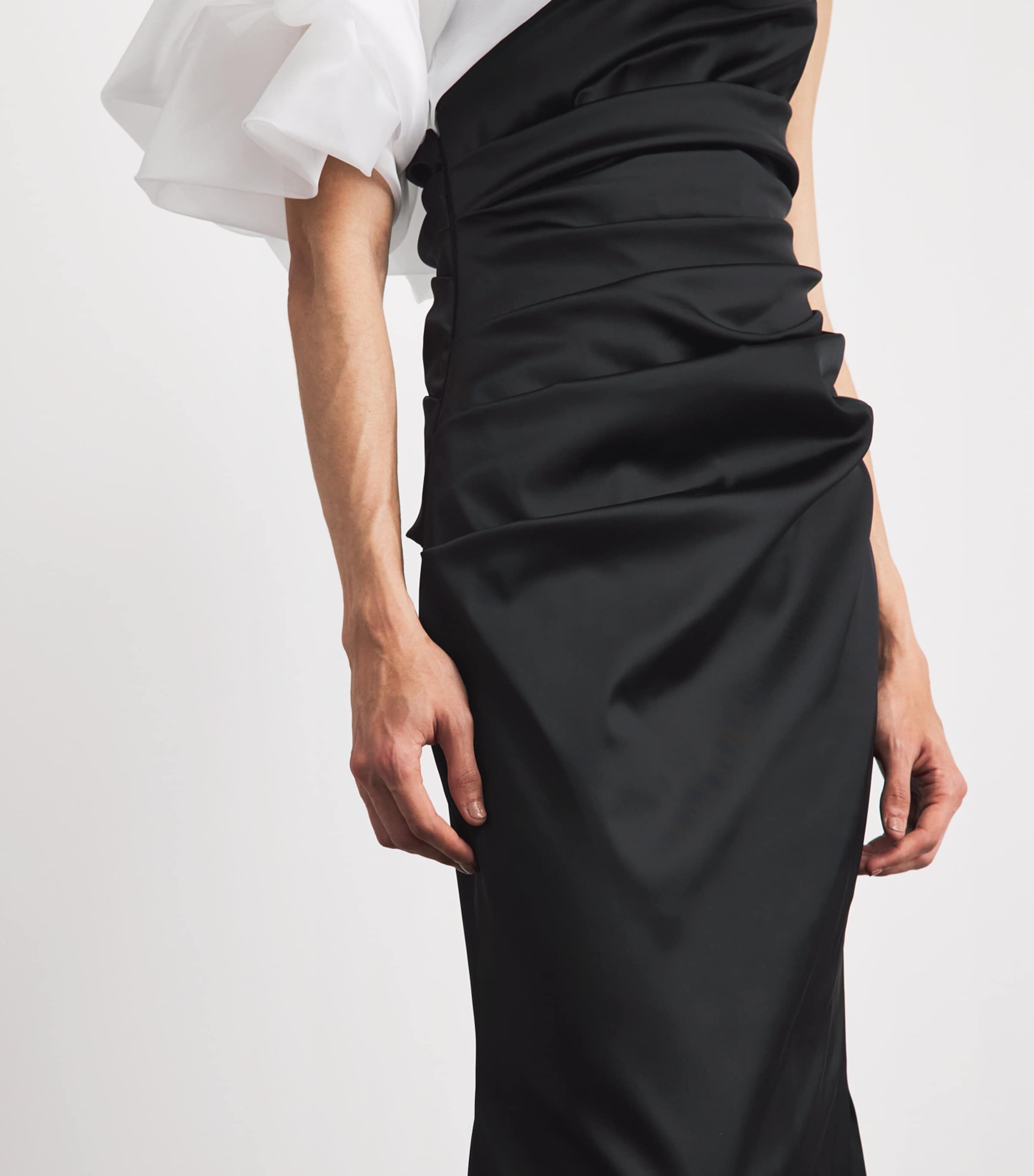 Talbot Runhof Womens One-Shoulder Embellished Gown Black Image 5