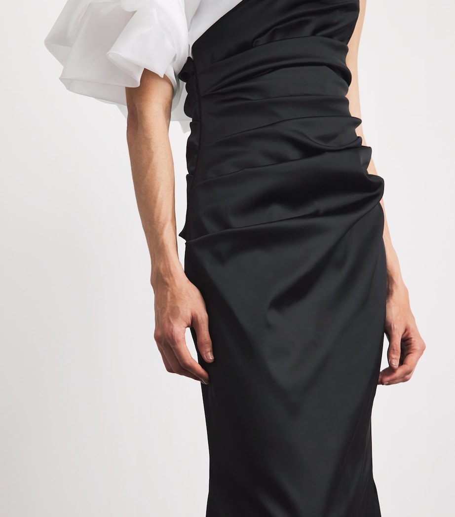 Talbot Runhof Womens One-Shoulder Embellished Gown Black Image 5