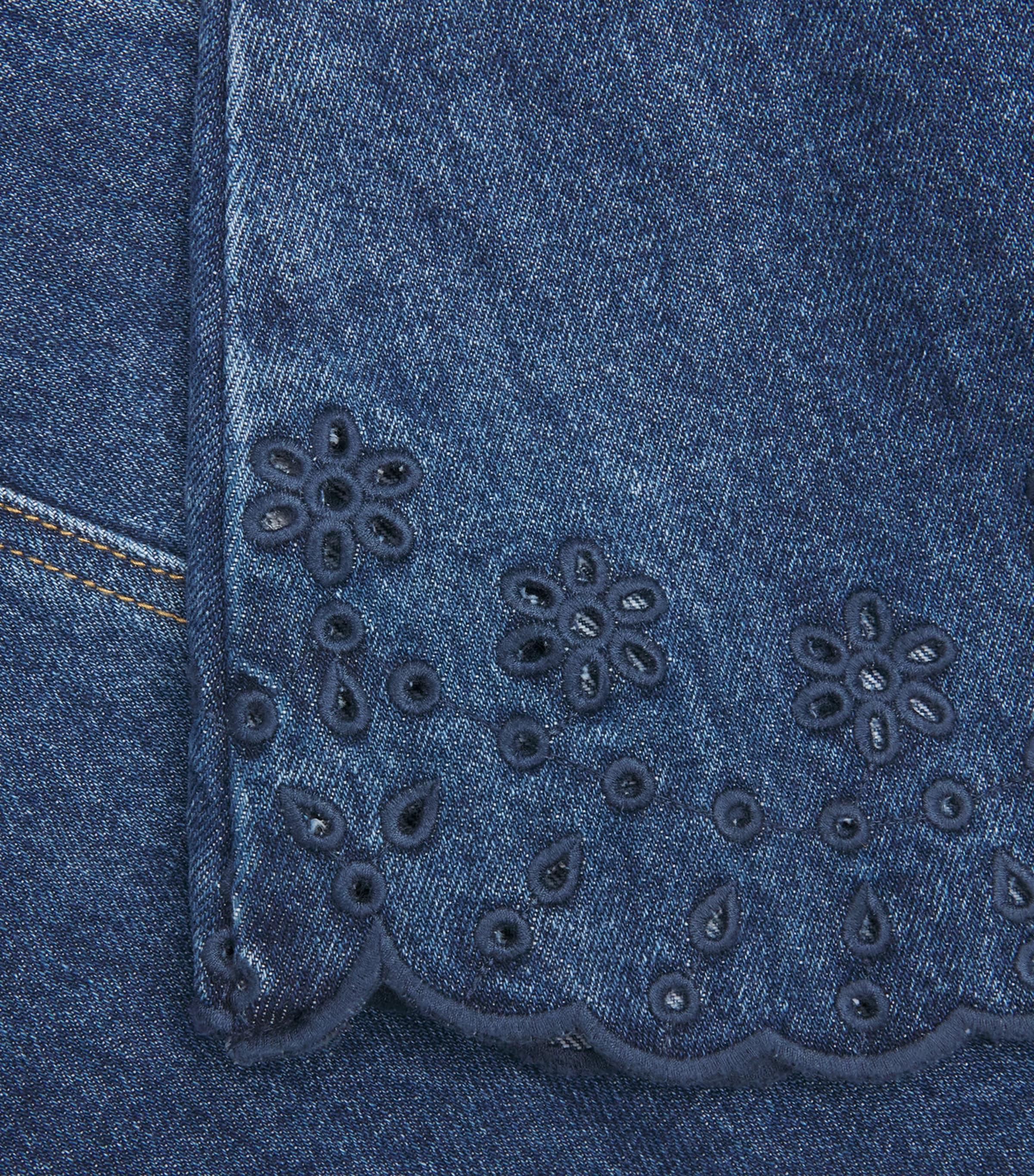 Self-Portrait Womens Denim Flared Mini Dress Blue Image 6