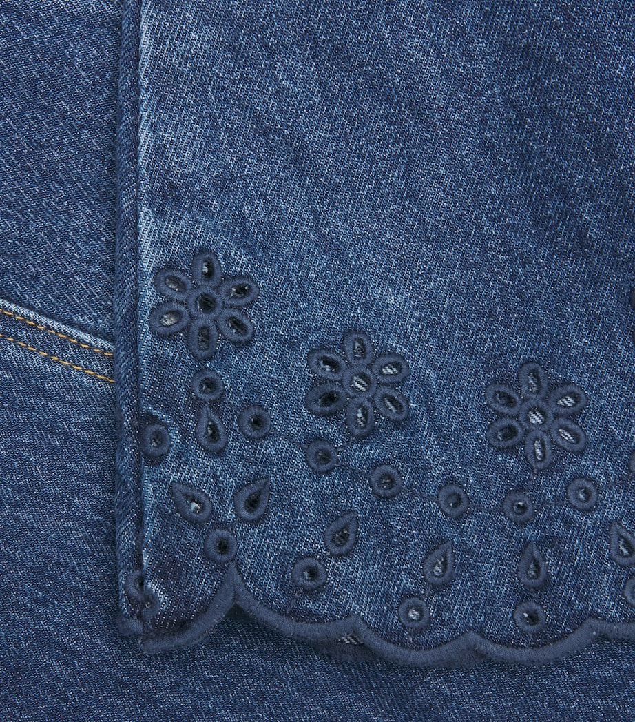 Self-Portrait Womens Denim Flared Mini Dress Blue Image 6