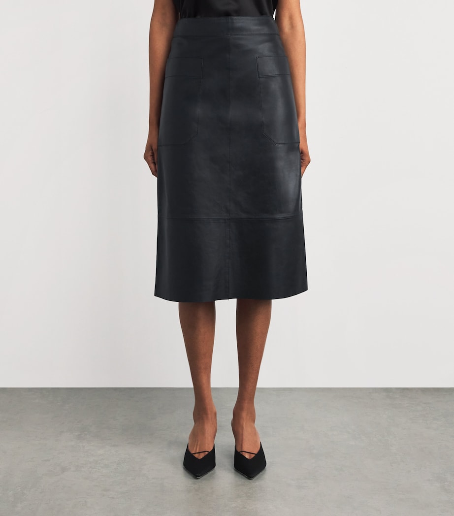 Leather Blomfield Midi Skirt BLACK Image 3