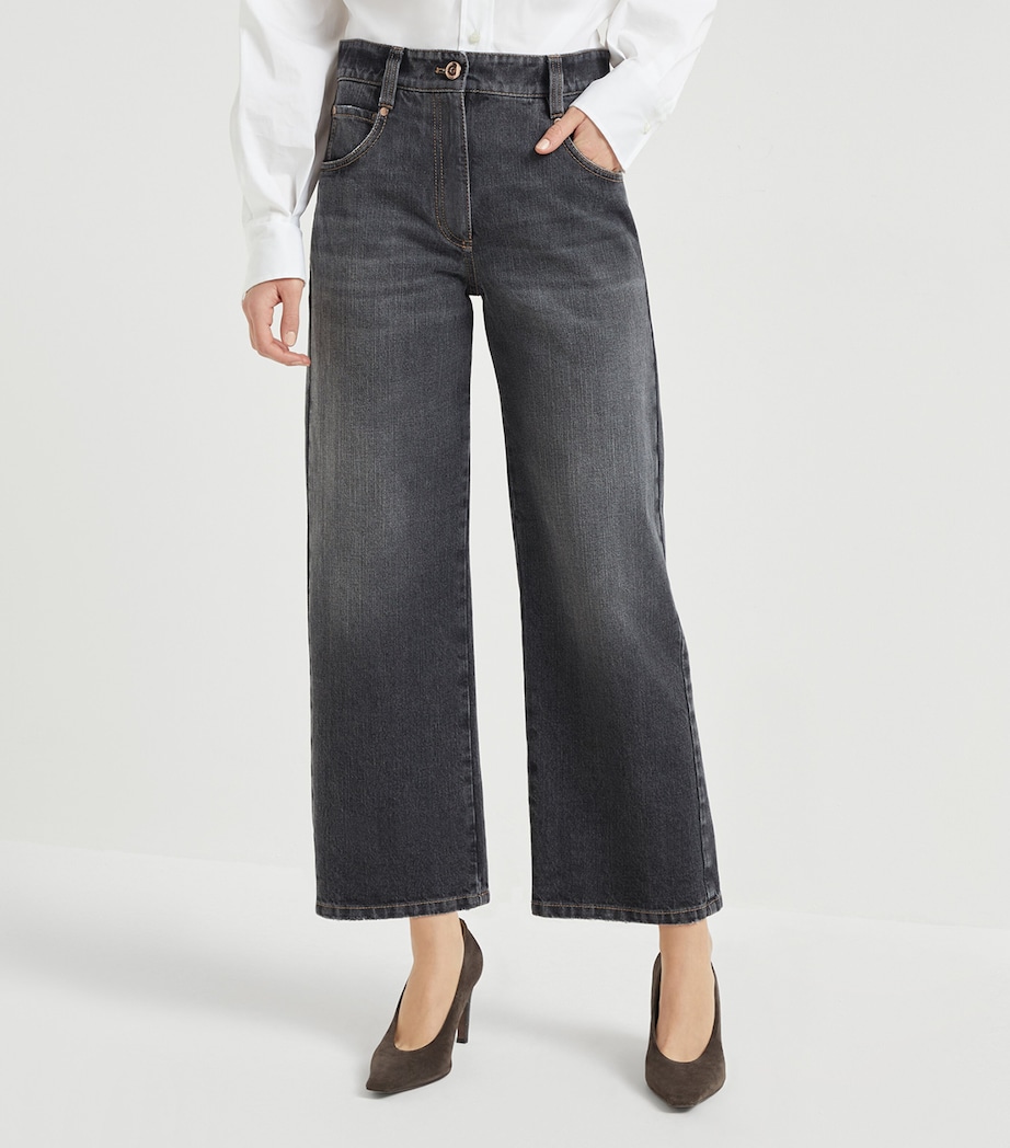 Logo Patch Mid-Rise Straight-Fit Jeans C8987 Image 2