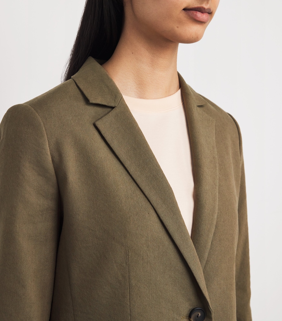 Linen-Blend Shrunken Blazer 309MSS Image 6
