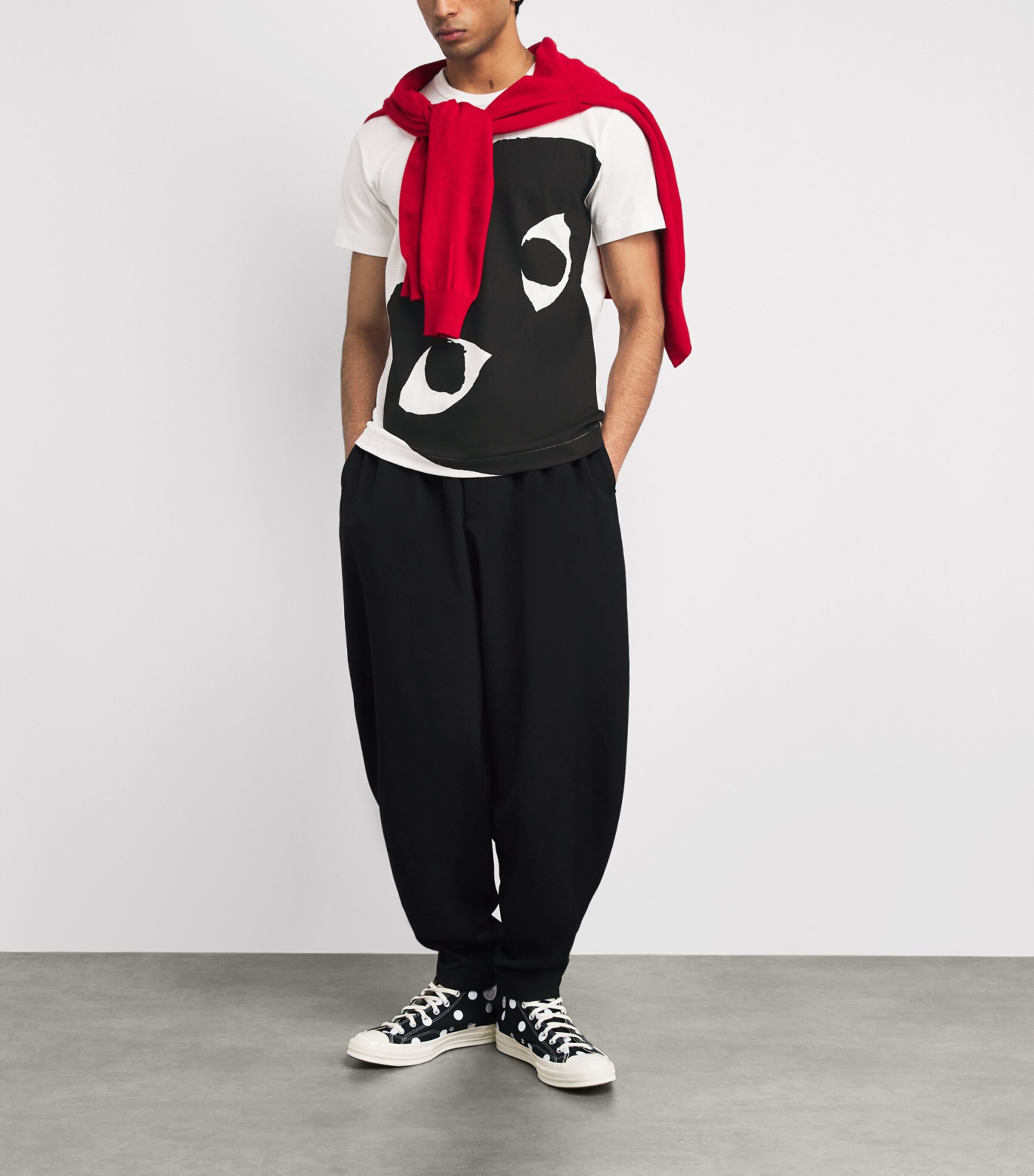 Comme Des Garçons Play Mens Cotton Bottom Corner Heart T-Shirt White Image 2