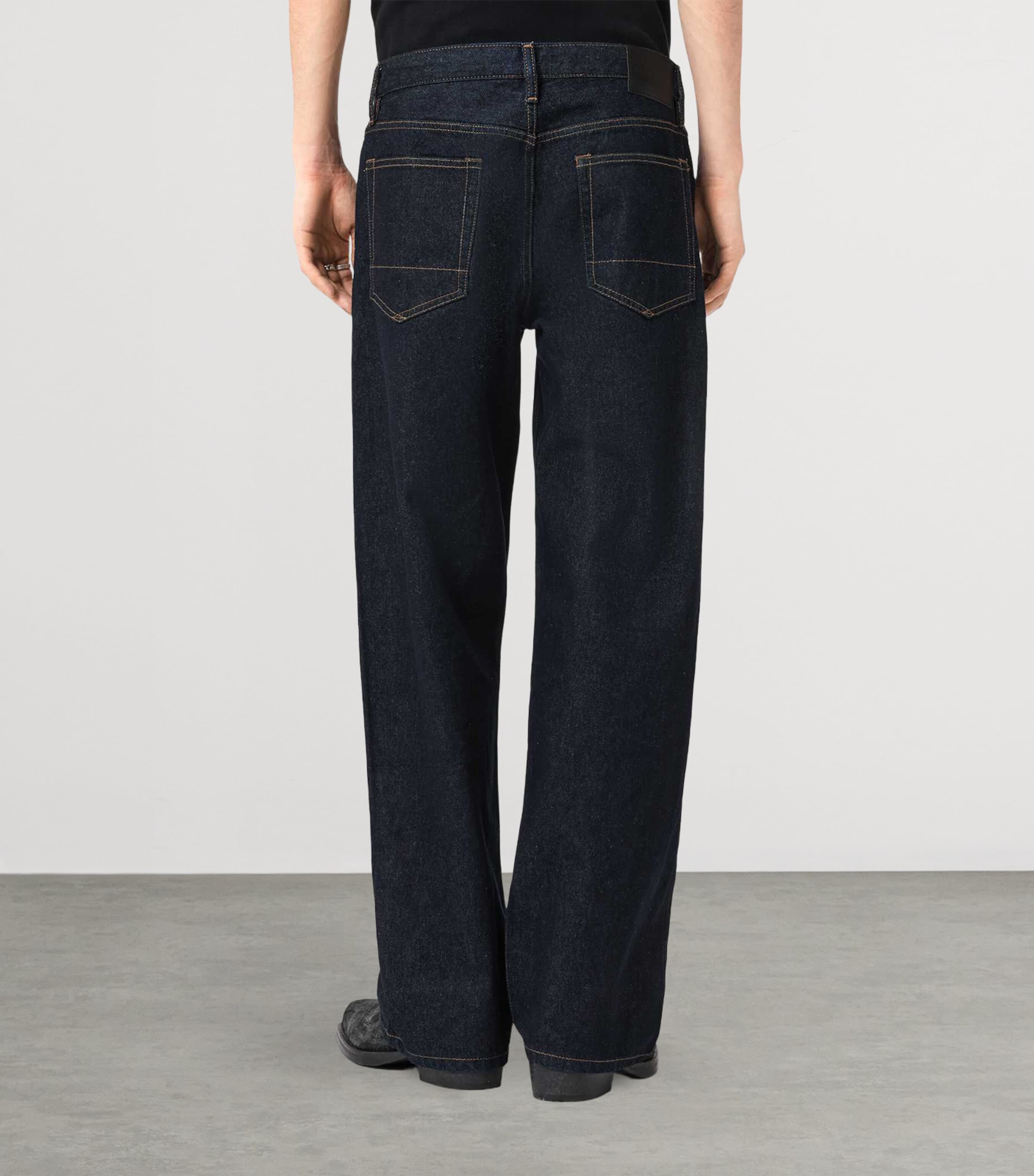 AllSaints Mens Mullen Straight Jeans Rinse Selvedge Image 4