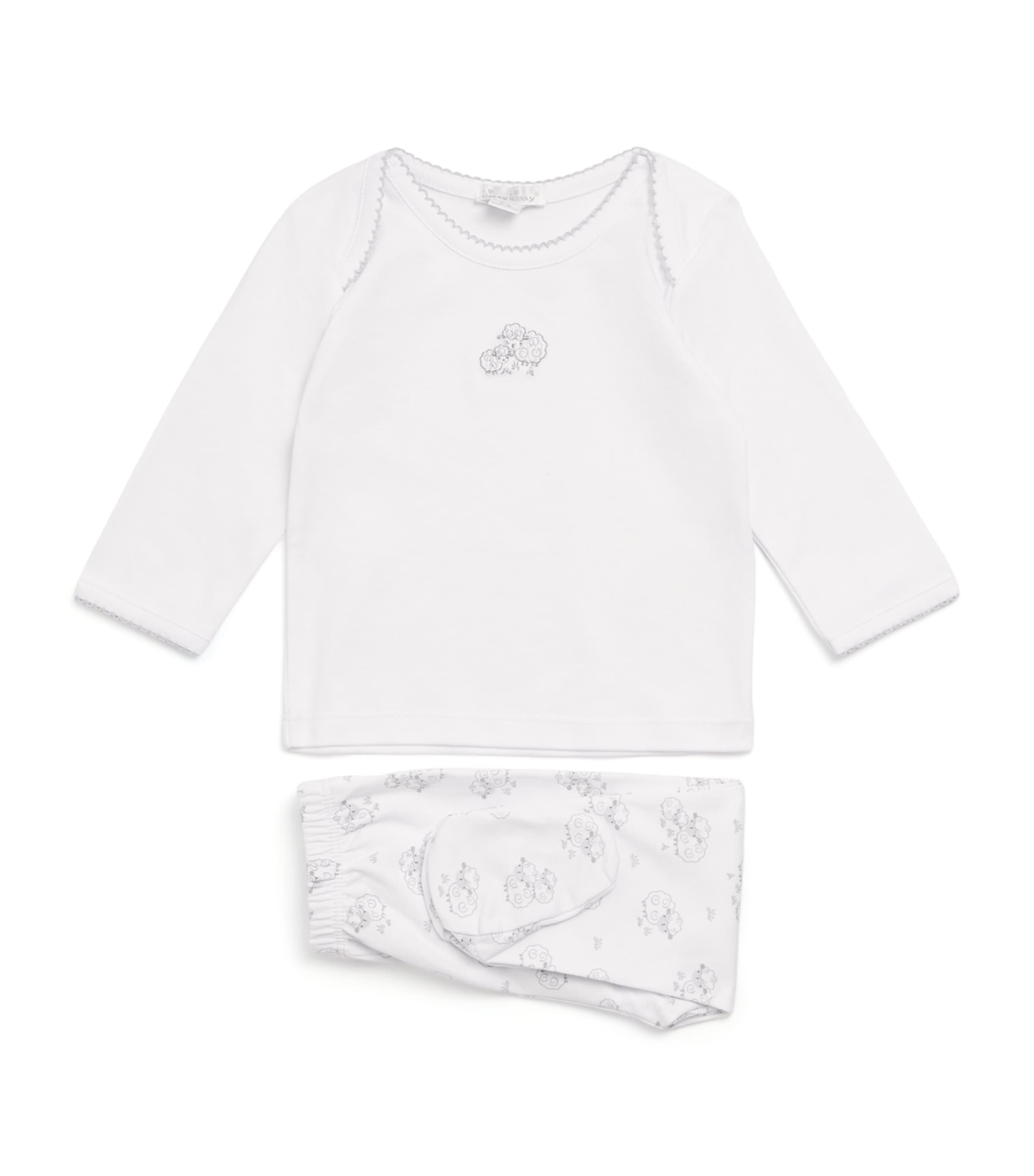 Pima Cotton Sweet Sheep Top and Footed Leggings Set (Newborn-9 Months) K030SILVER Image 1