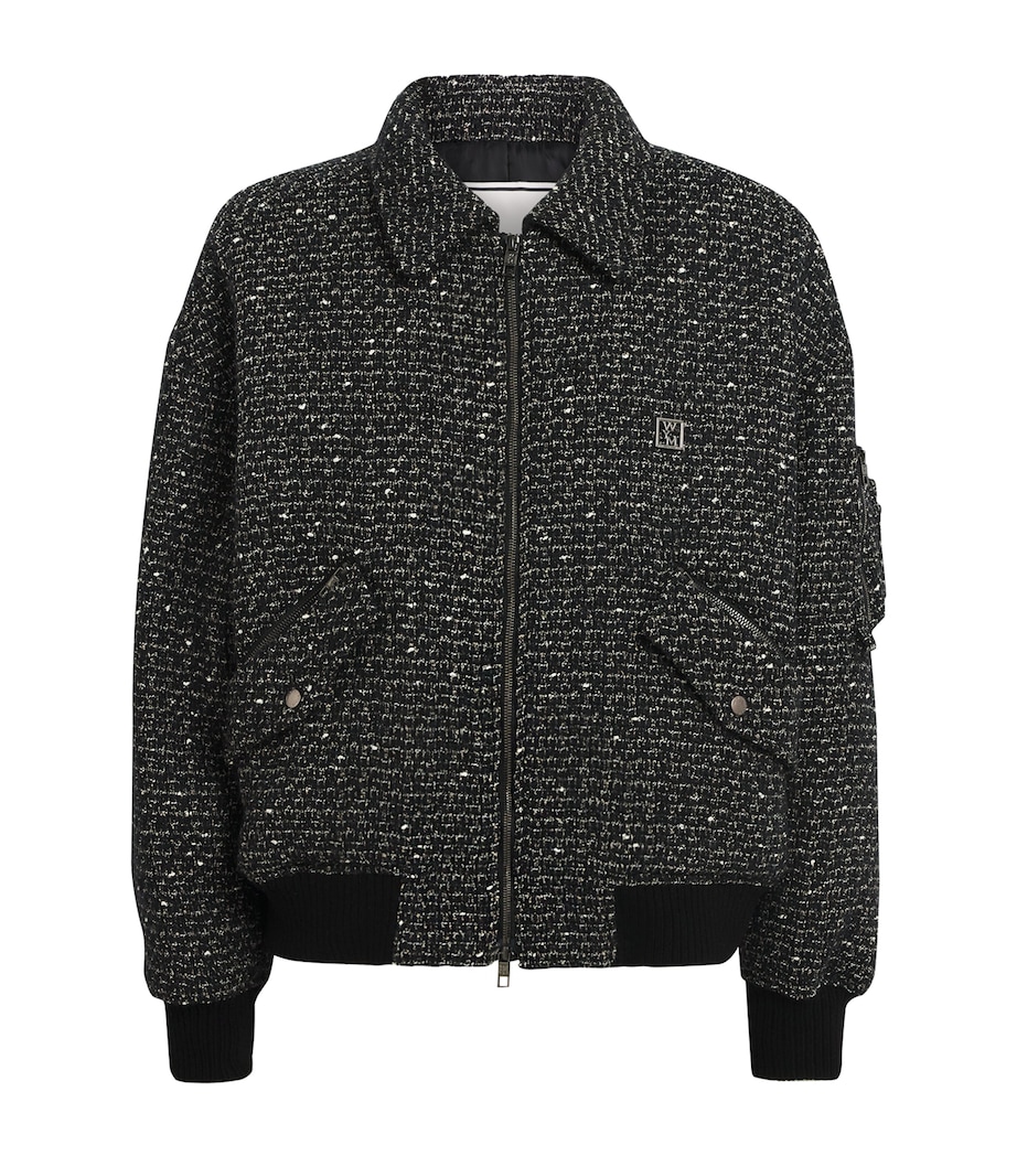 Tweed Bomber Jacket BLACK Image 1