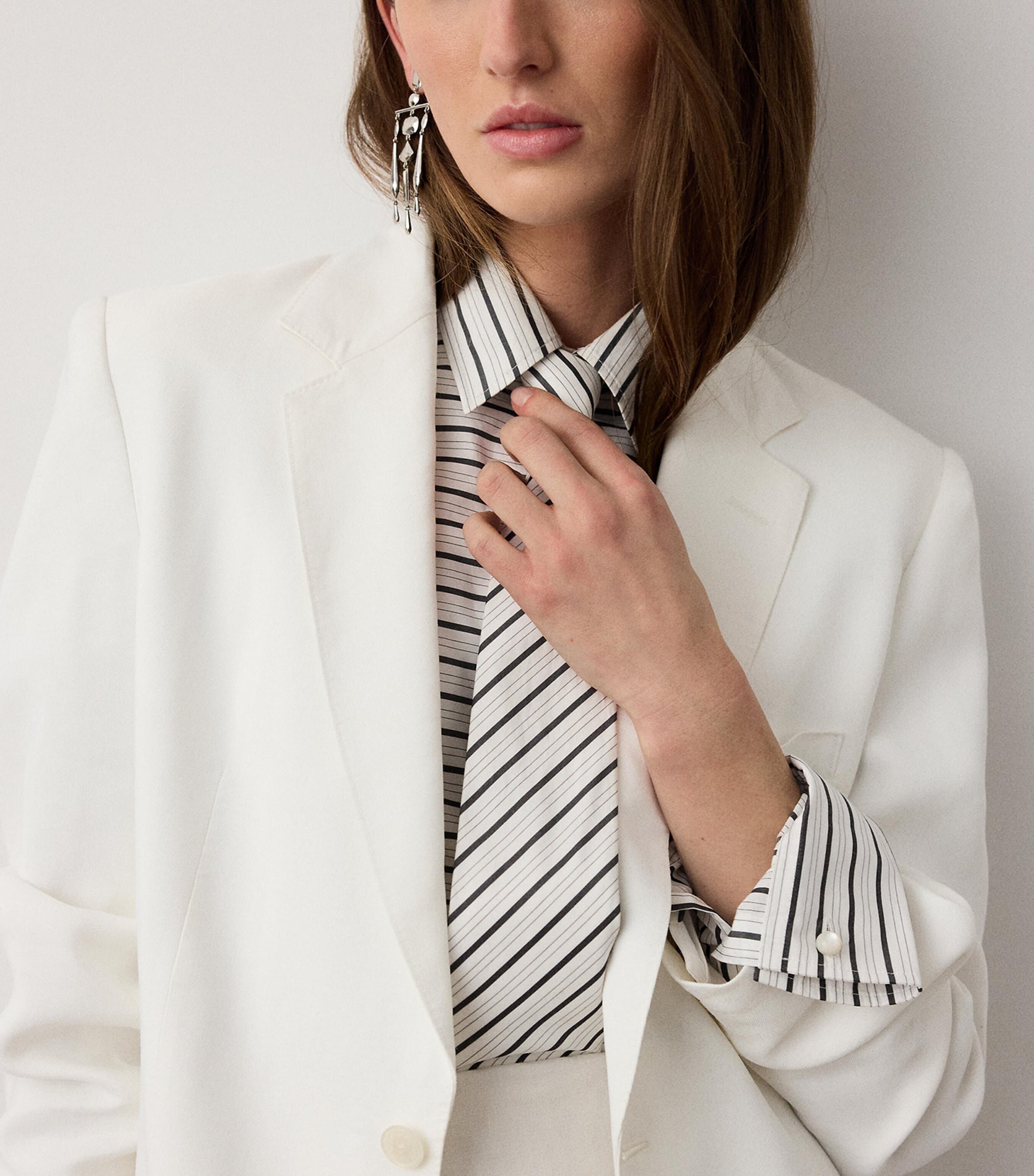 Ralph Lauren Collection Womens Cotton Stripe Tamara Shirt Black/white Image 5