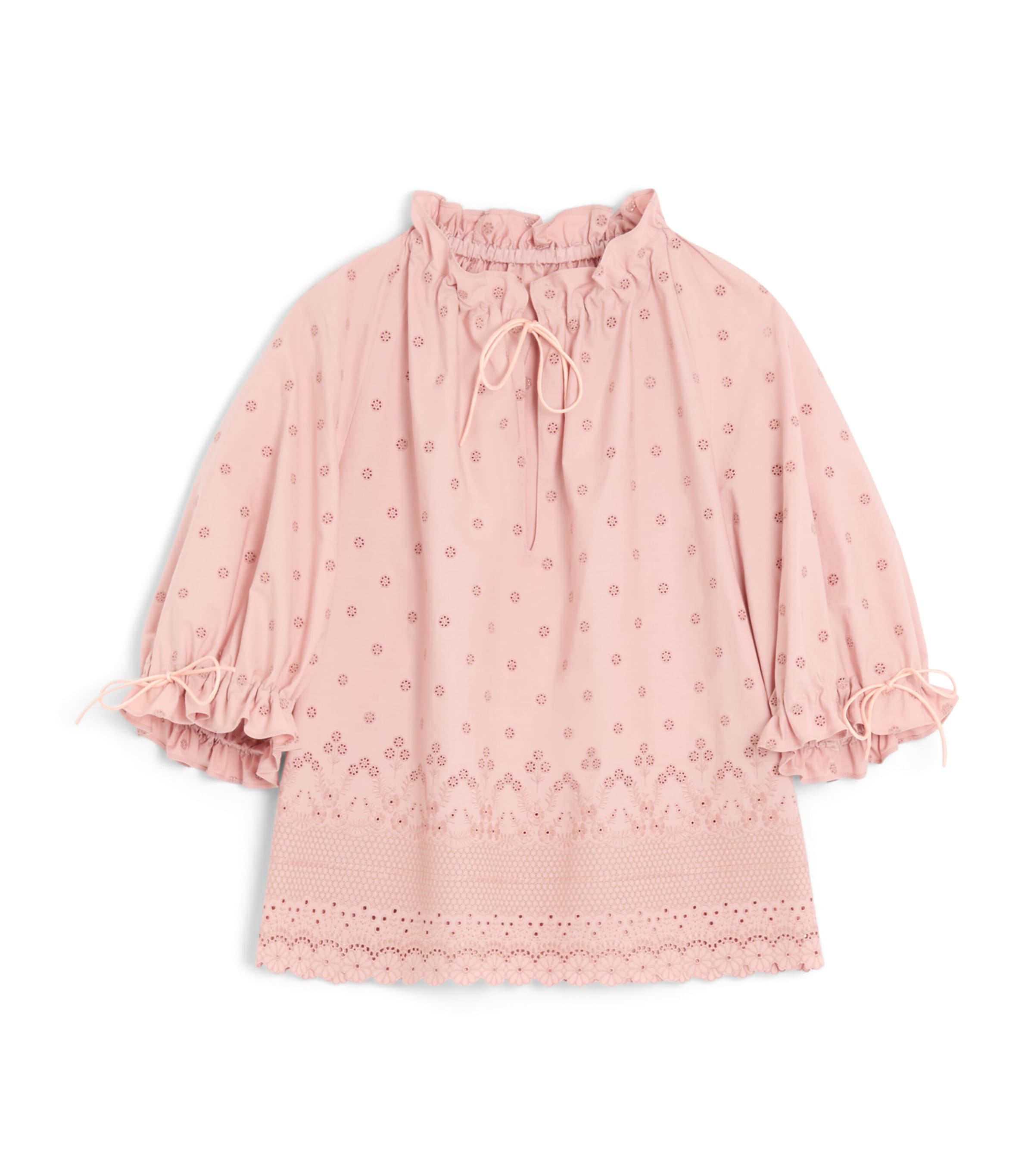 Valentino Womens Cotton Ruffled Blouse Image 1