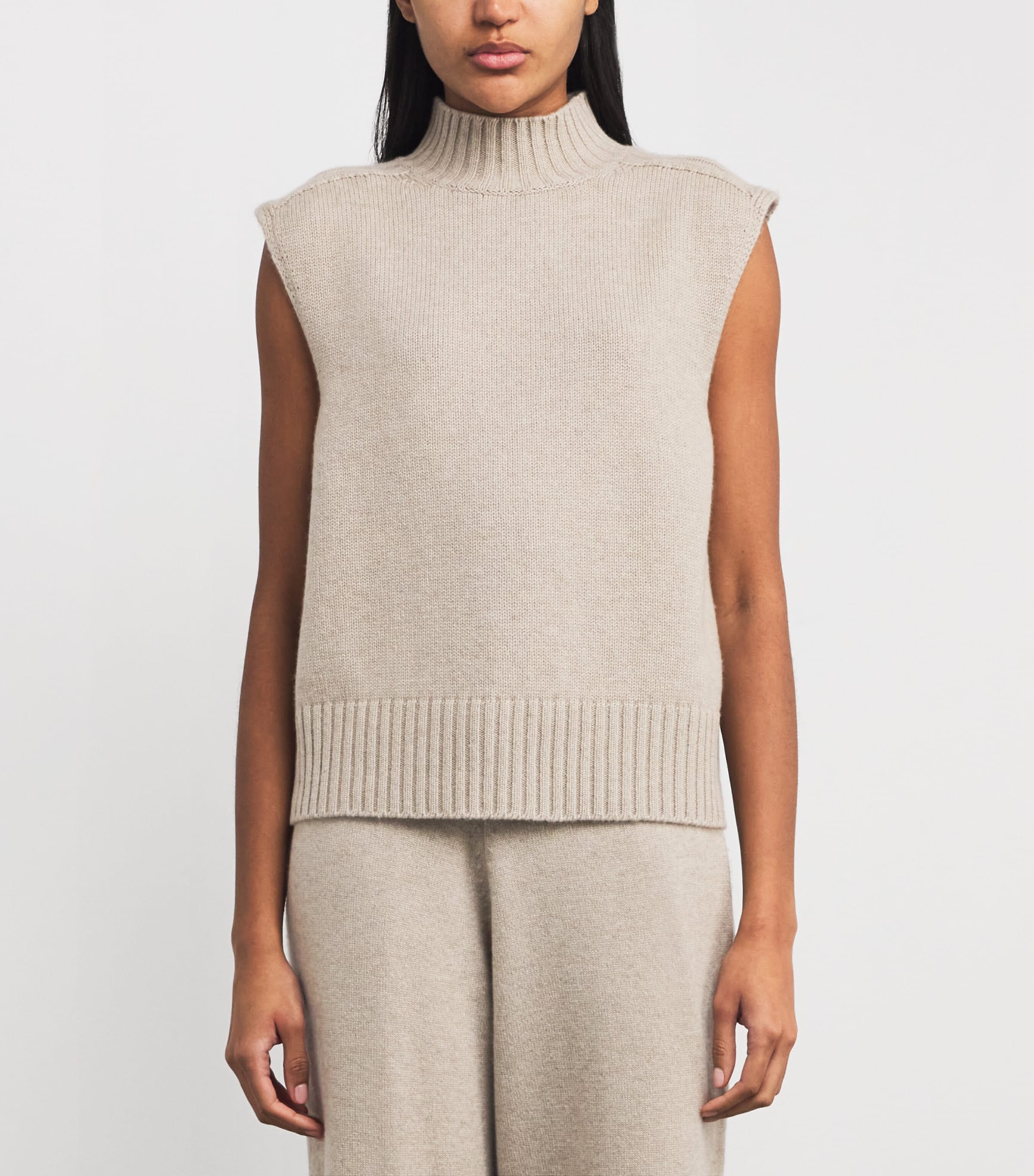 Cashmere Sleeveless Sweater DARK MEDIUM DYED Image 3