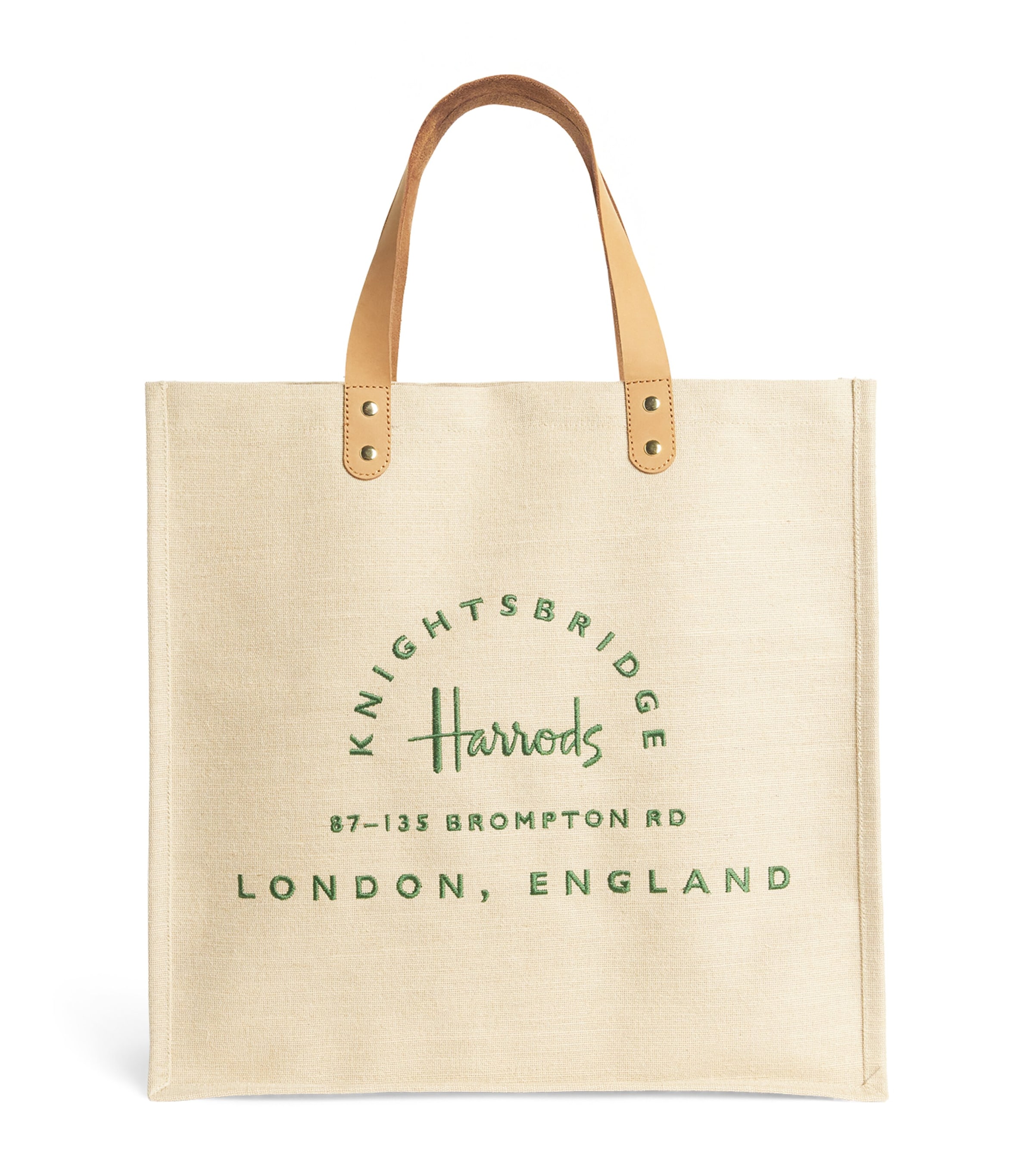 Harrods Jute And Cotton Food Halls Shopper Bag In Neutral