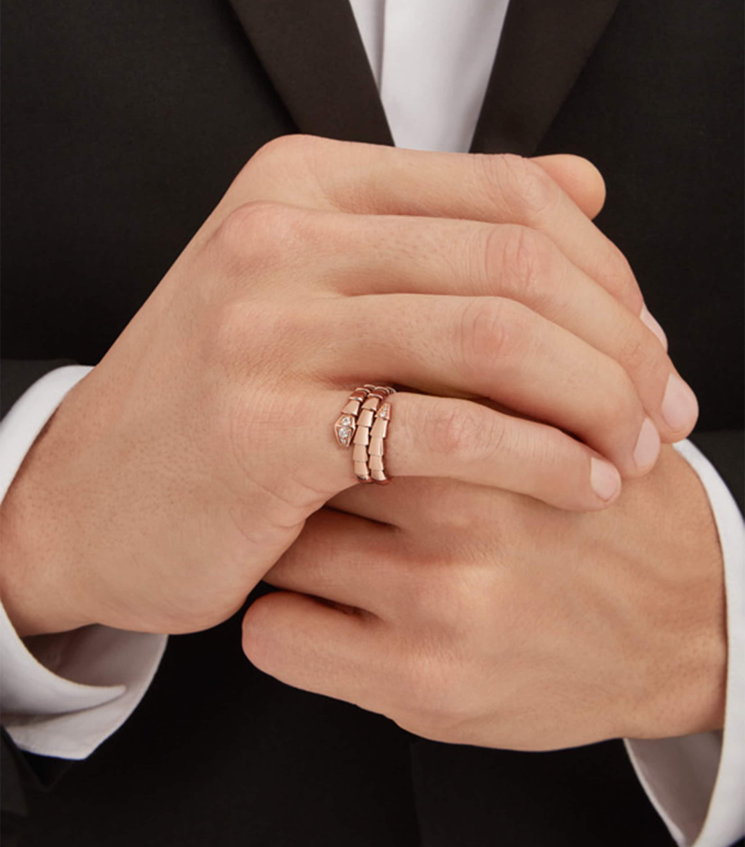 Rose Gold and Diamond Serpenti Viper Ring PINK GOLD Image 4