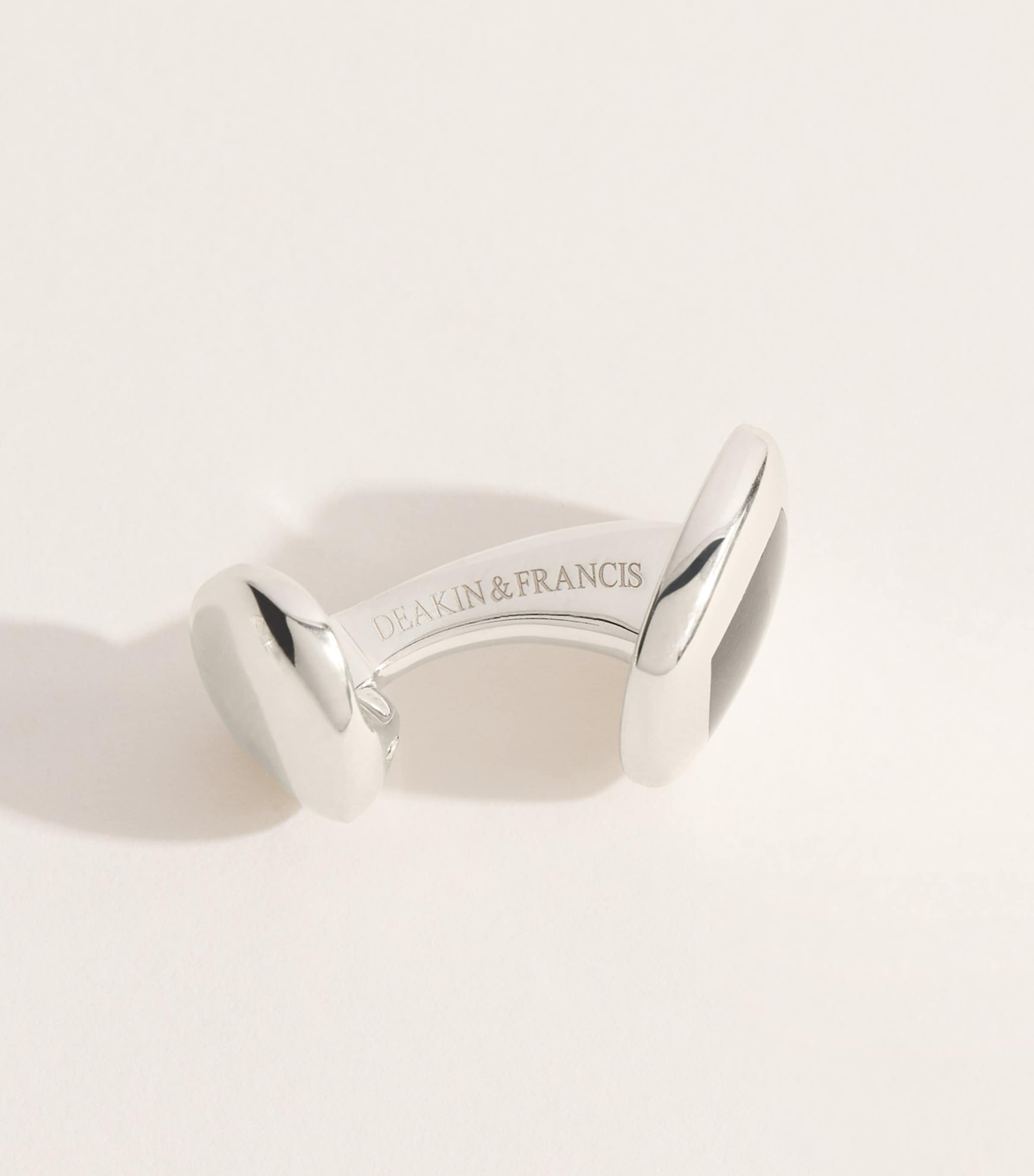 Deakin & Francis Sterling Silver and Onyx Square Cufflinks