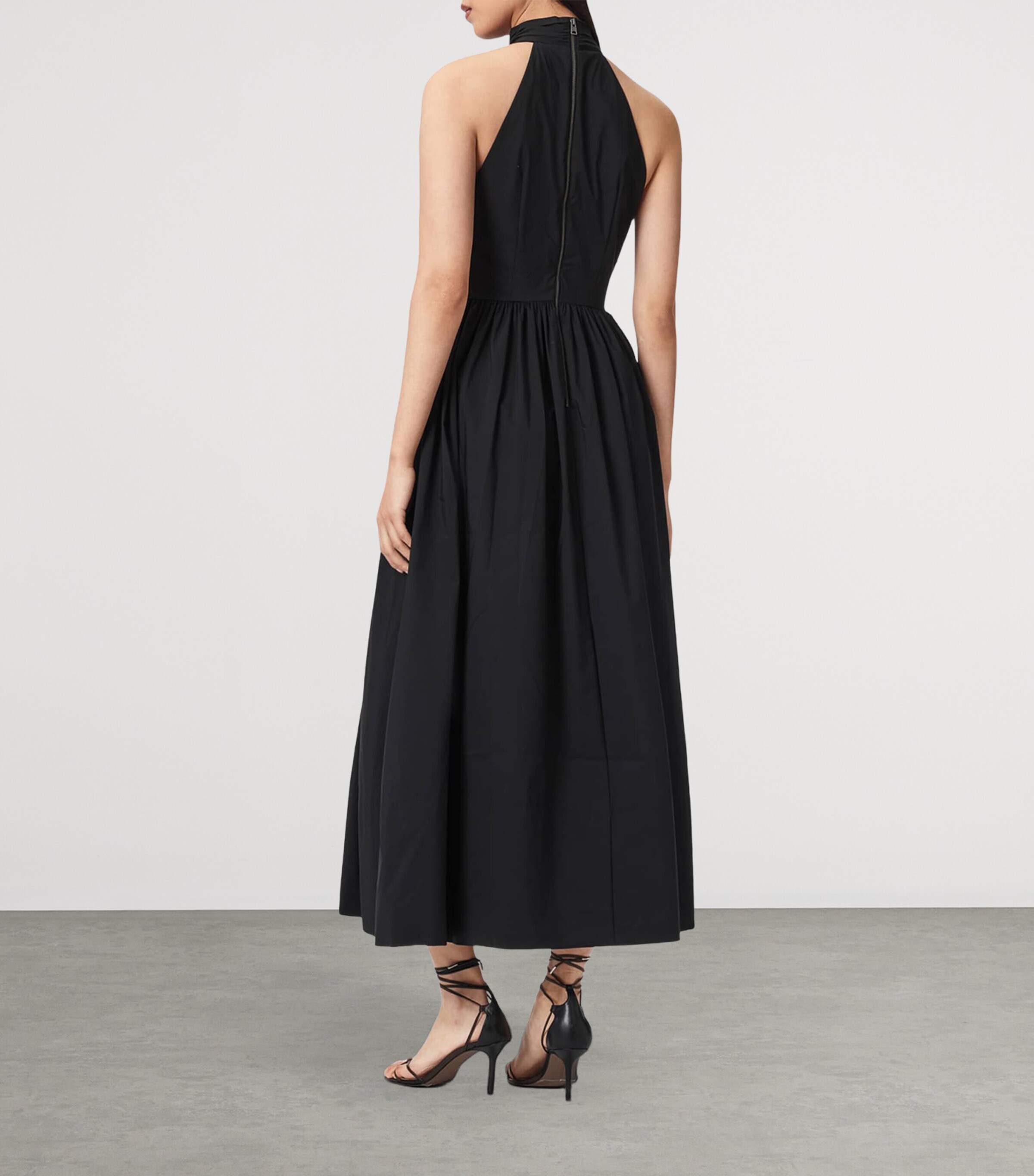 AllSaints Womens Halterneck Arora Maxi Dress Black Image 4
