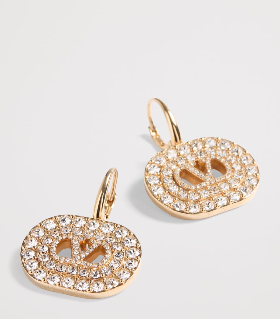 Valentino Garavani Embellished VLogo Signature Drop Earrings Image 3