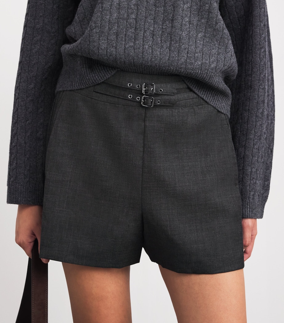 Wide Pleated Shorts GRIS CHINE FONCE Image 6