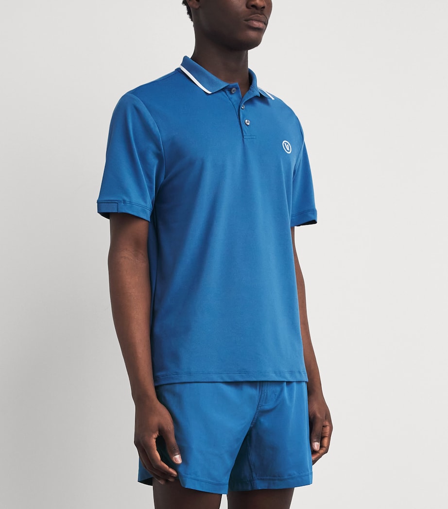 VUORI Mens Embroidered Gamepoint 2.0 Polo Shirt Tlh Court Blu Heathr Image 4