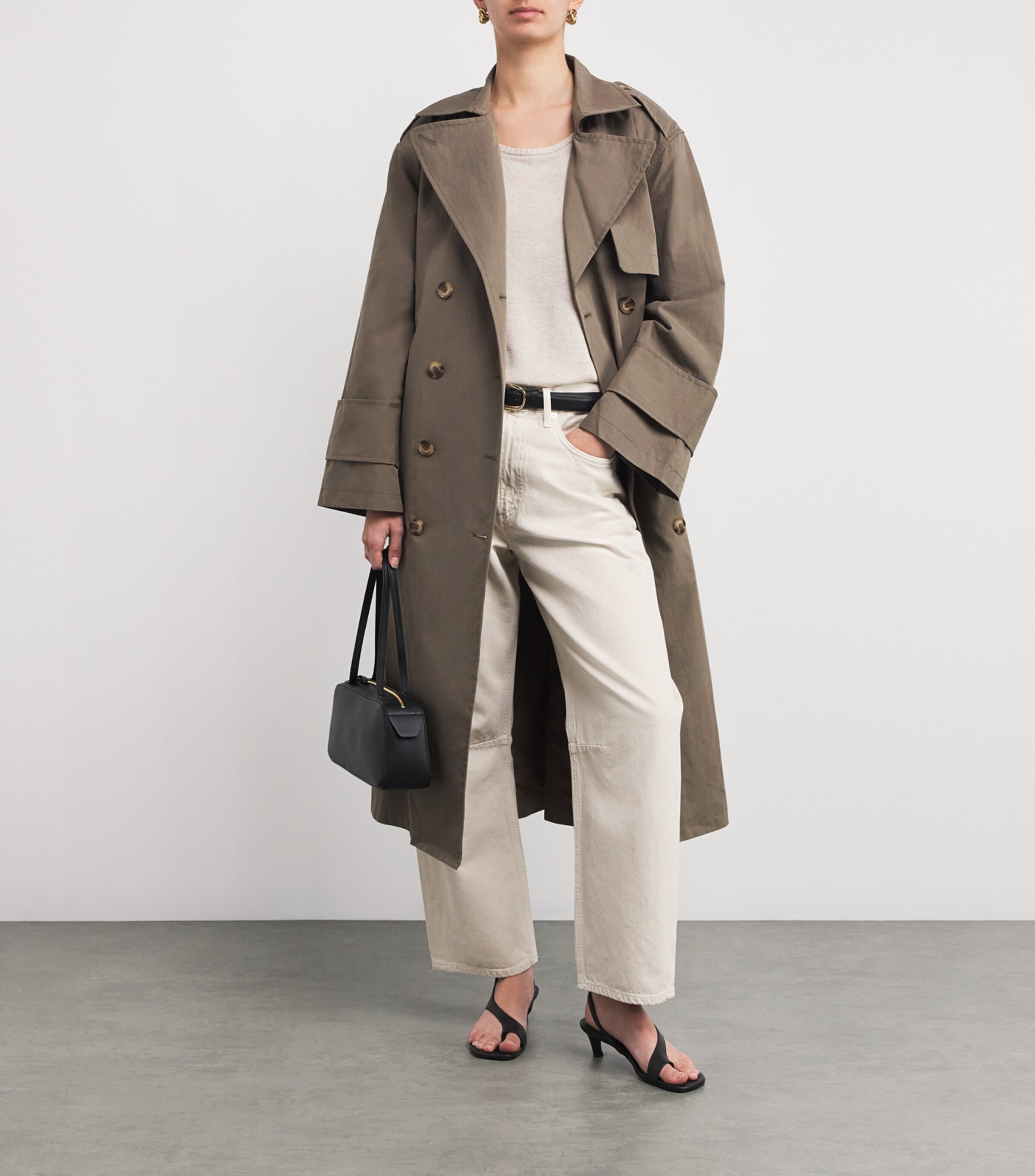 Cotton-Blend Siena Trench Coat MUD Image 2