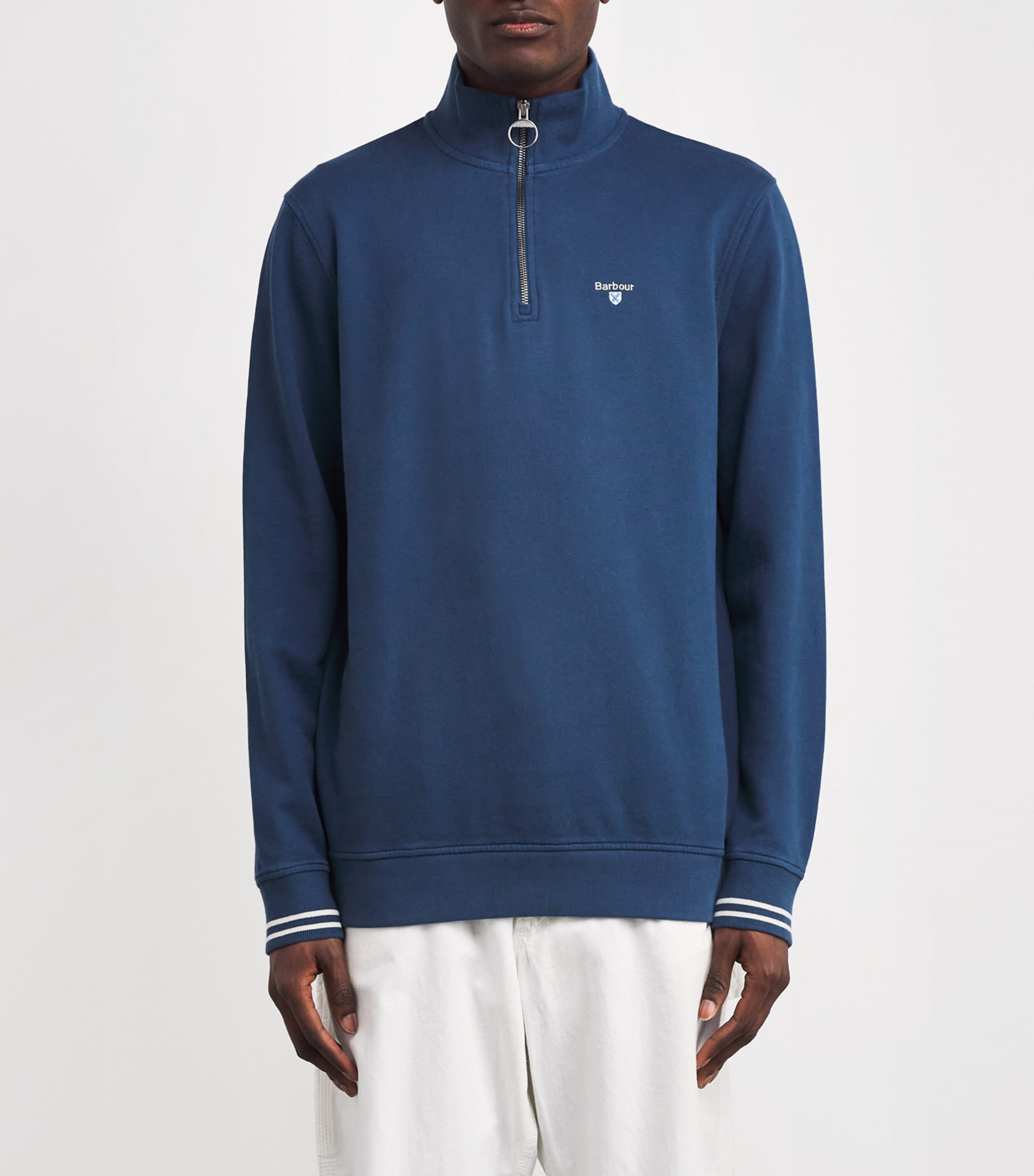 Cotton Rosford Half-Zip Sweatshirt DARK DENIM Image 3
