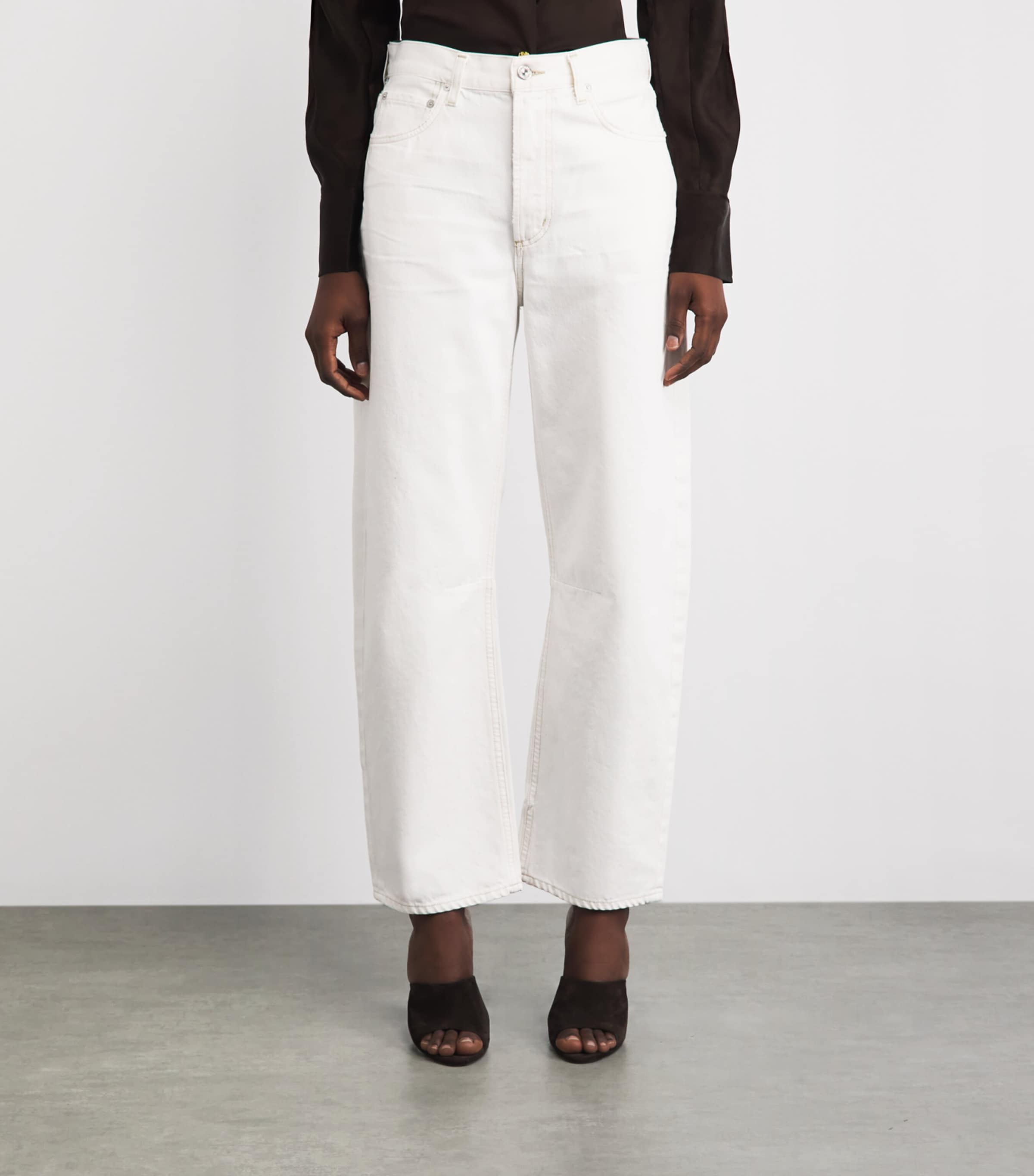 Citizens of Humanity Womens Miro Barrel-Leg Relaxed Jeans Soft White Image 4