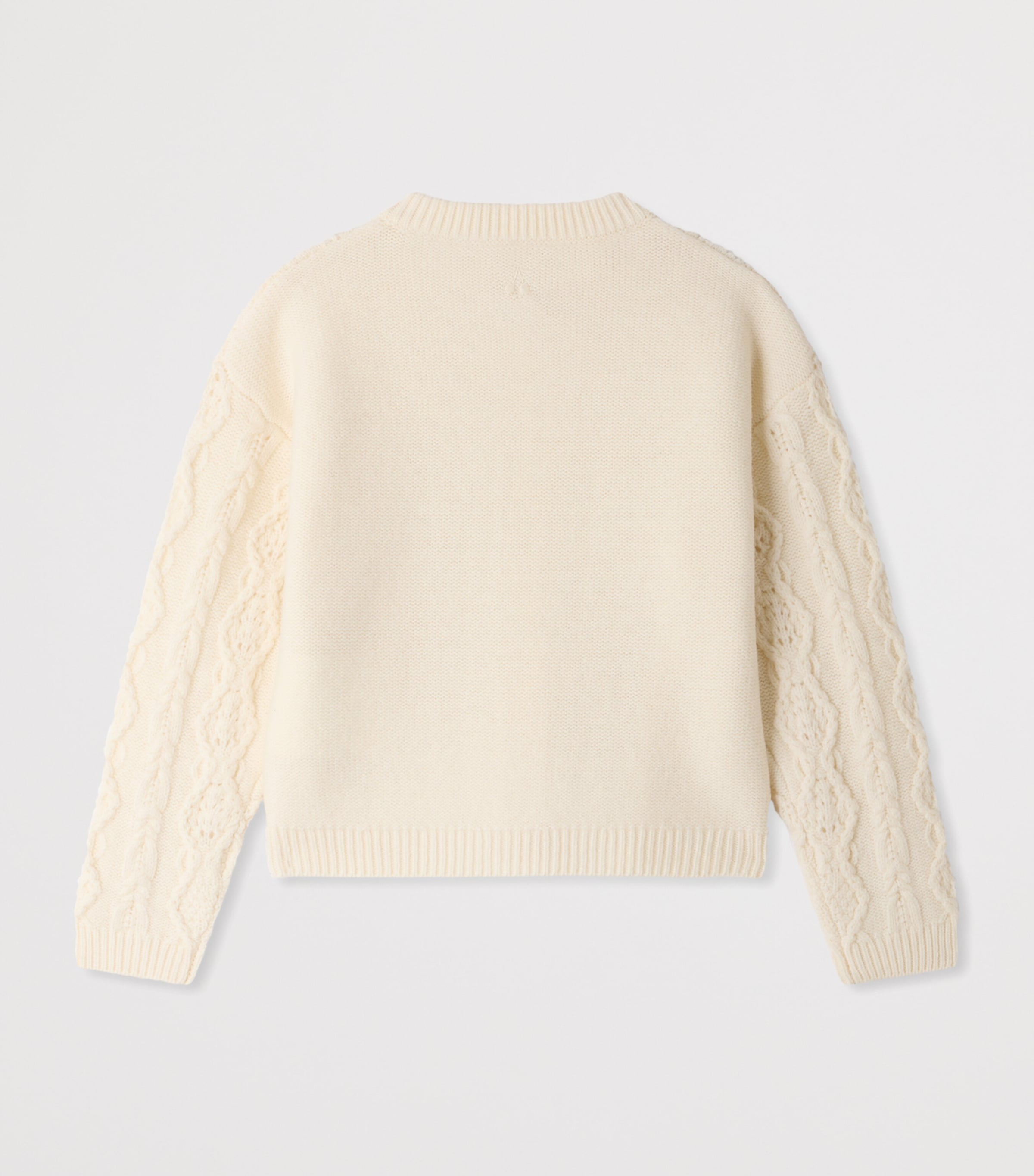 Bonpoint Wool Cable-Knit Cardigan (4-8 Years) Blanc Lait Image 2