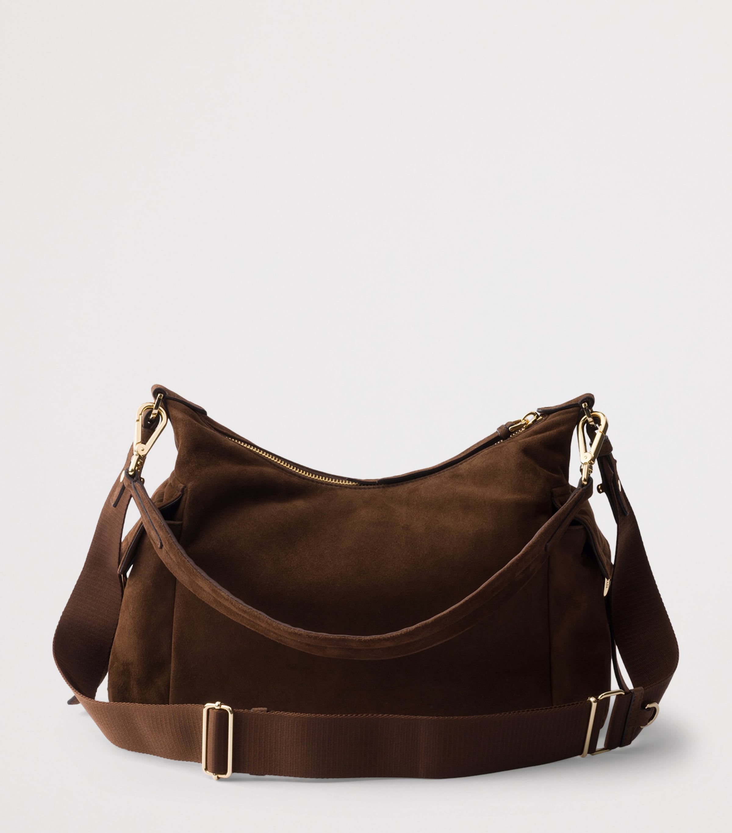 Prada Large Suede Explore Shoulder Bag Brown Image 5