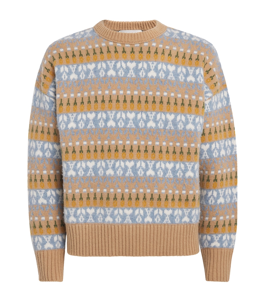 Wool Ami de Coeur Sweater 2809 - CAMEL/CIEL Image 1