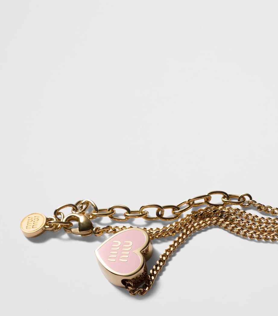 Miu Miu Heart Pendant Necklace Gold/silver Image 2